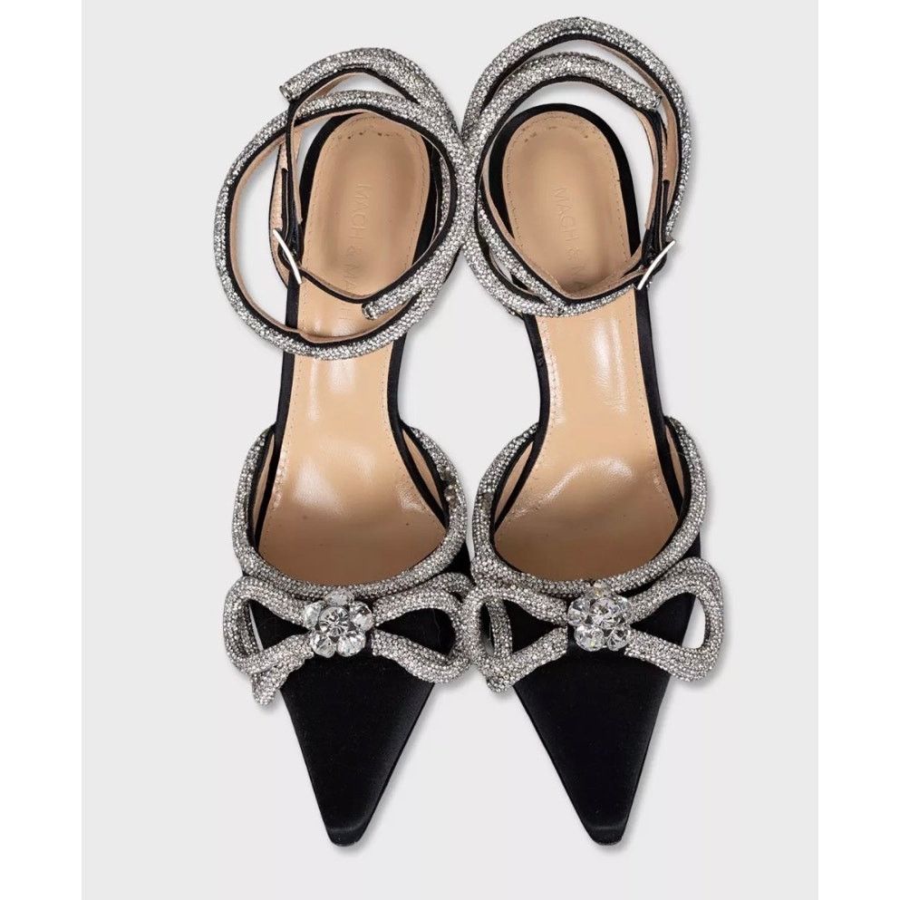 MACH & MACH Mach & Mach Silver Crystal Slingback Pumps - Size 39 Size US 9 / IT 39 - 2 Thumbnail