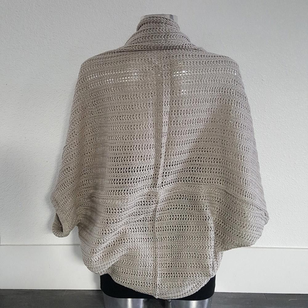 Designer Grey Dolman Sleeve Loose Shawl Cardigan Size ONE SIZE - 2 Thumbnail