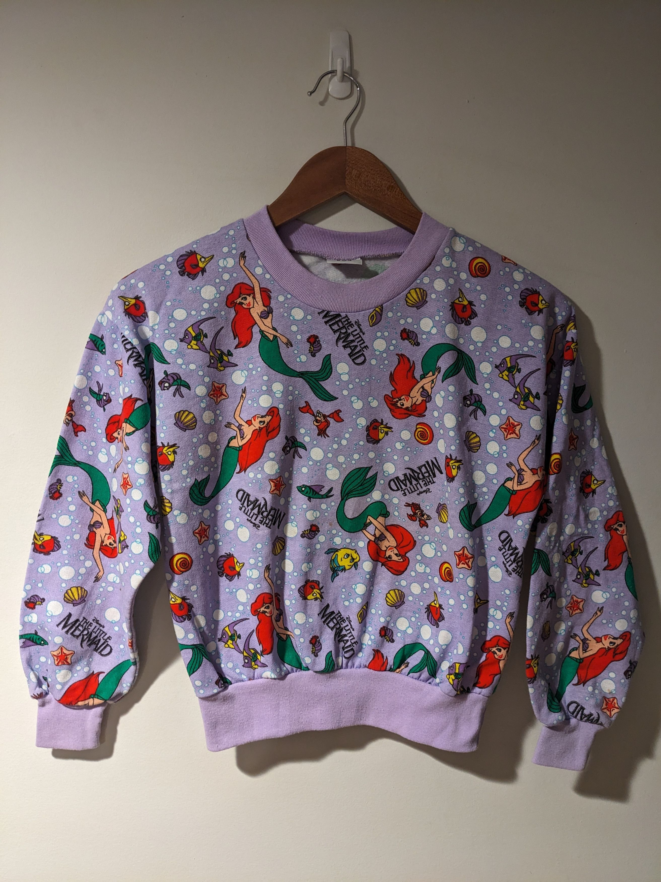 Disney × Vintage Vintage 90s The Little Mermaid Youth Medium Sweatshirt Size US M / EU 48-50 / 2 - 1 Thumbnail