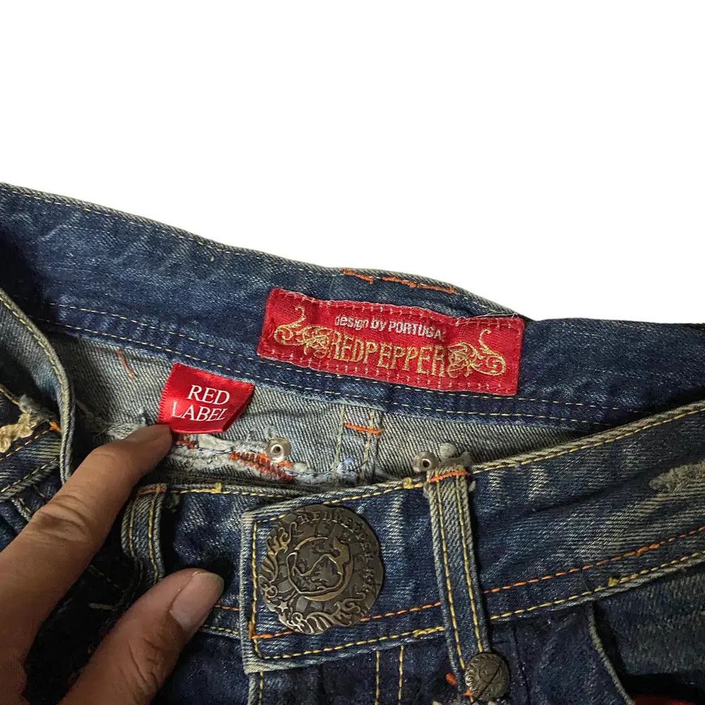 Japanese Brand Red Pepper Flared Ethnic Jeans Size US 27 - 5 Thumbnail
