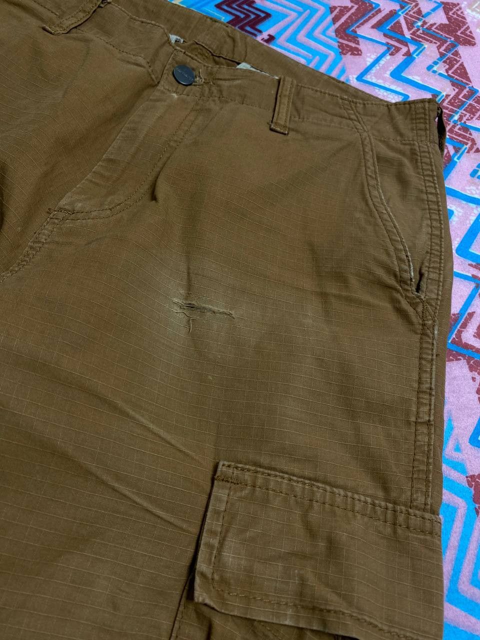 Carhartt × Japanese Brand Crazy Thrashed Carhartt Style Skater Jeans Baggy Skater Size US 31 - 14 Thumbnail