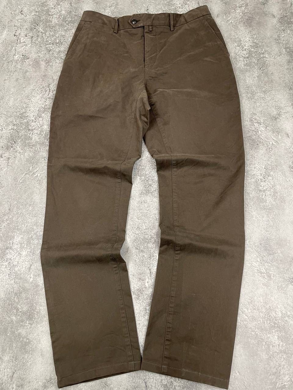 Suitsupply Suitsupply Men Porto Slim Fit Cotton Trousers Brown Size W34 Size US 34 / EU 50 - 4 Thumbnail
