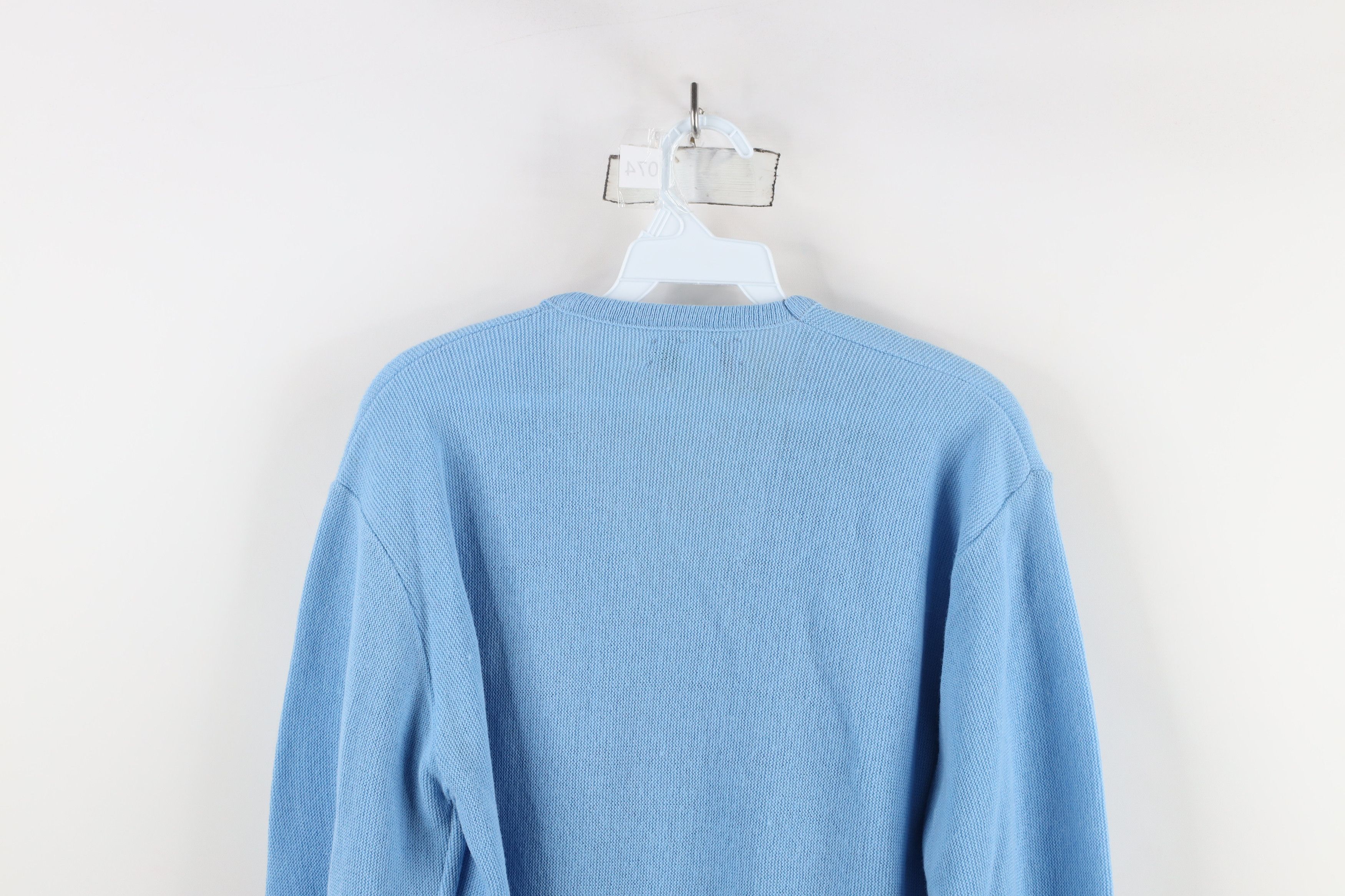 Vintage Vintage 70s Streetwear Knit V-Neck Sweater Carolina Blue USA Size US XL / EU 56 / 4 - 11 Thumbnail