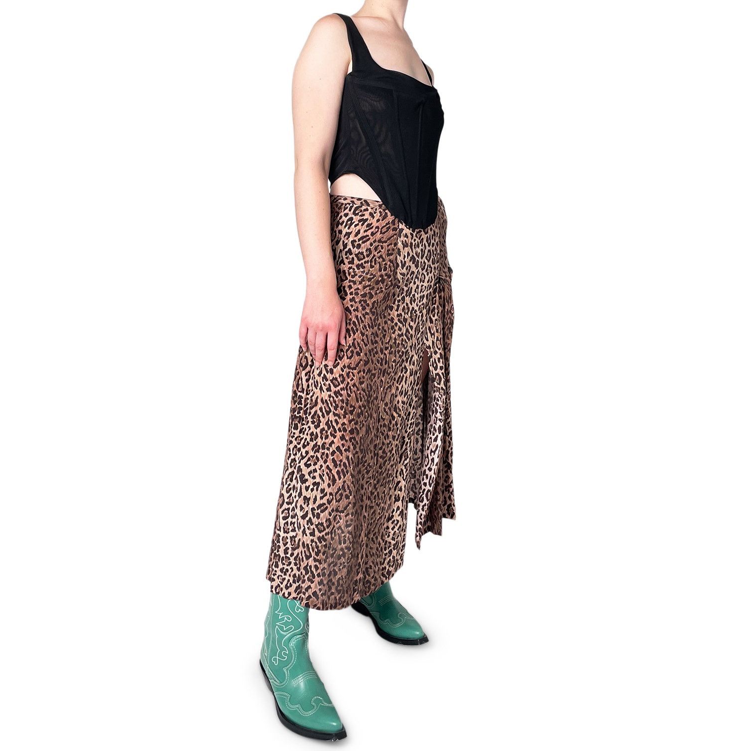 RIXO Gold And Black Ocelot Print Stripe Skirt Size 27" / US 4 / IT 40 - 2 Thumbnail