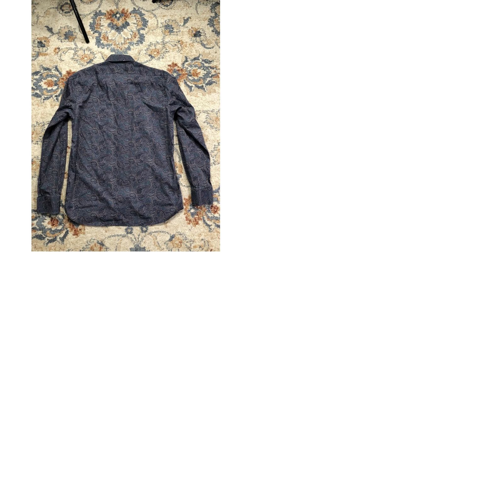 Suitsupply Suitsupply Shirt Mens Large Blue Paisley Long Sleeve Button-Up Casual Dressy Size US L / EU 52-54 / 3 - 9 Thumbnail