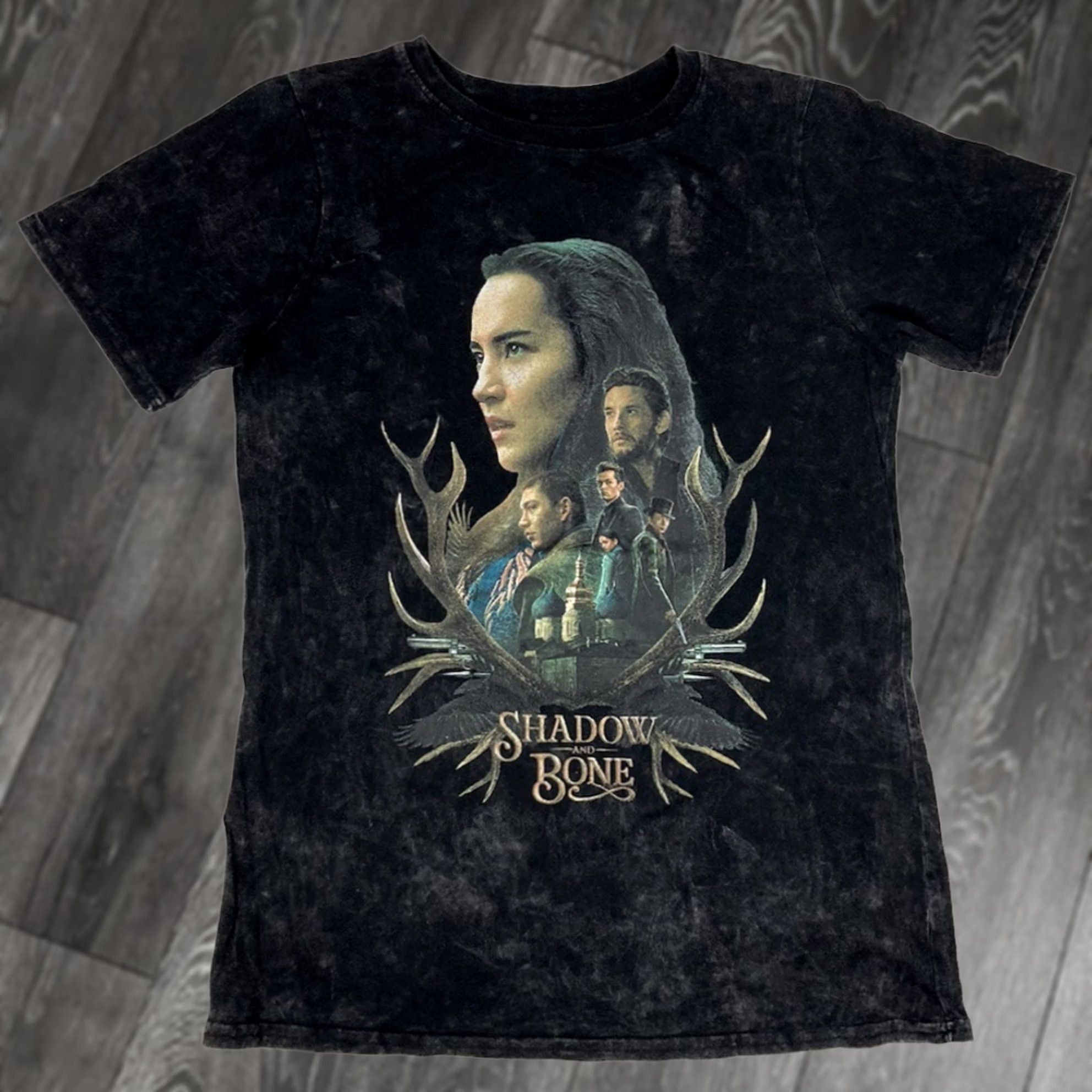Ripple Junction Shadow And Bone TV Show Graphic T-shirt Women Small Black Acid Wash Short Sleeve Size S / US 4 / IT 40 - 1 Thumbnail