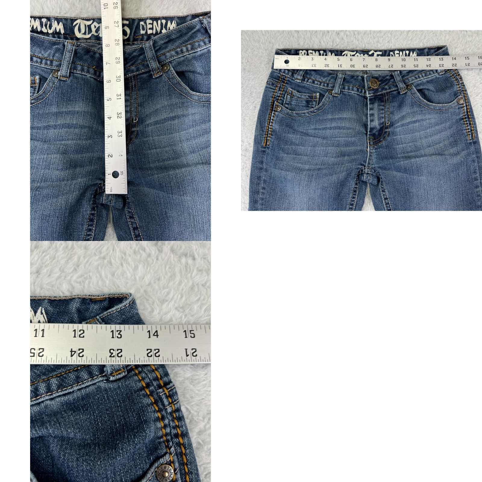 Vintage Ten 25 Womens Jeans 3 Blue Denim Skinny Tapered Cotton Blend Embroidered Size 26" / US 2 / IT 38 - 9 Thumbnail