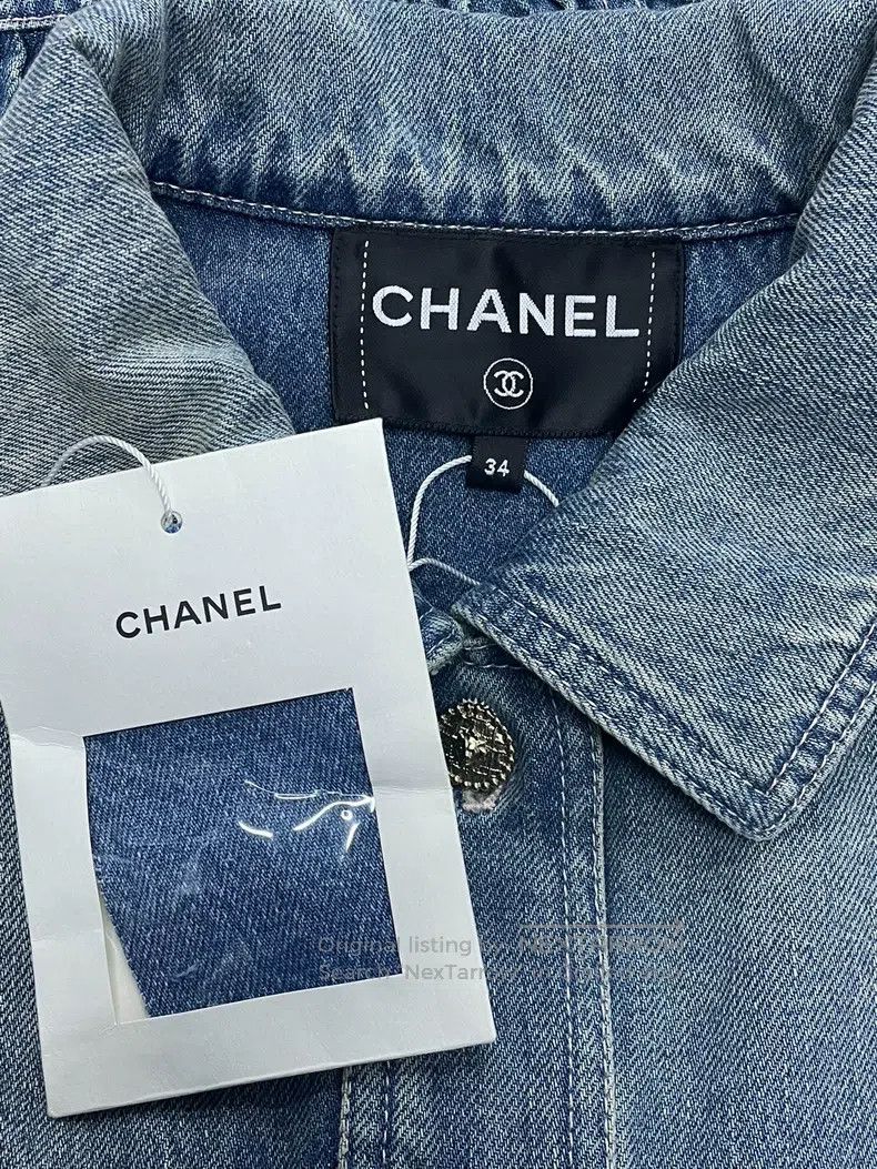 Chanel Chanel 25A tweed rolled-edged denim vest jacket Size XXS / US 00 / IT 34 - 4 Thumbnail