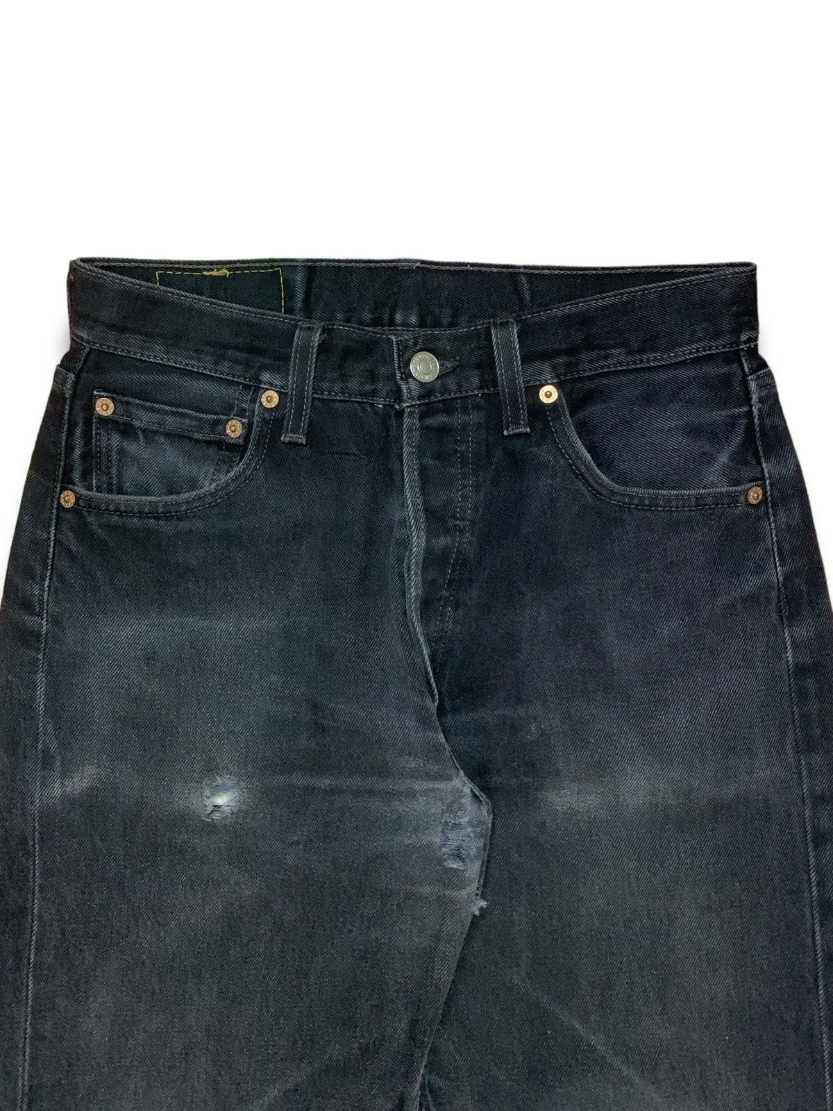 Levi's × Levi's Vintage Clothing Vintage 90s Levis 501 Distressed Black Loose Jeans 29x29 Size US 29 - 4 Thumbnail