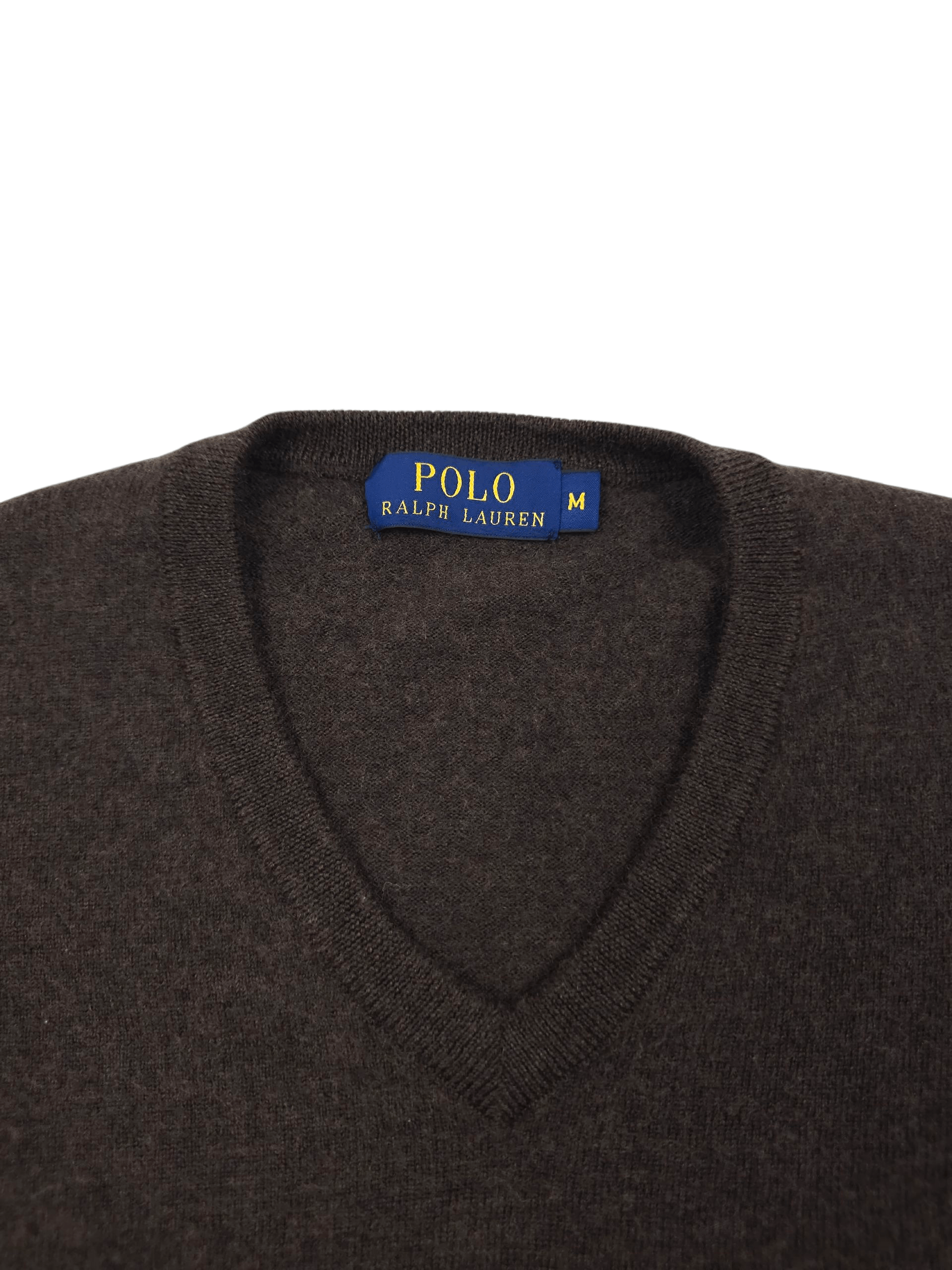 Polo Ralph Lauren 💎 Vintage Polo Ralph Lauren Brown V-neck Wool Sweater Size M / US 6-8 / IT 42-44 - 4 Thumbnail