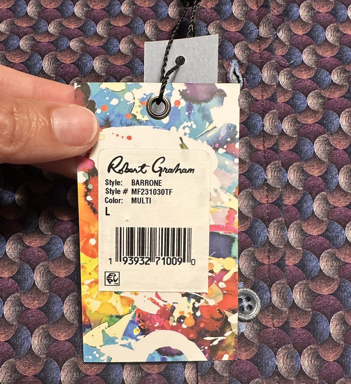 Robert Graham obert Graham Men’s Patterned Shirt - Purple Size US L / EU 52-54 / 3 - 3 Thumbnail
