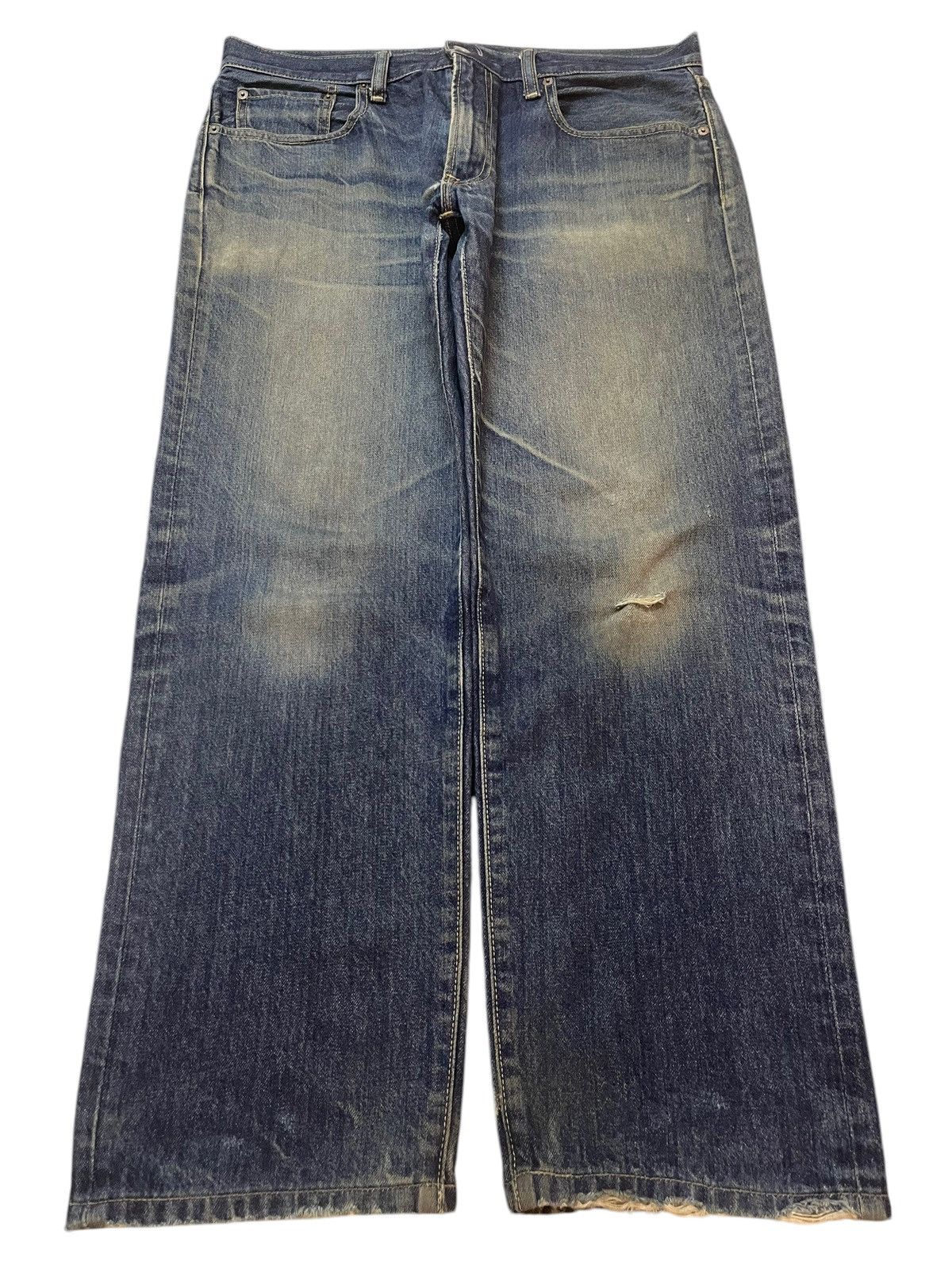 Uniqlo Vintage Japanese Uniqlo Mud Wash Style Baggy Jeans Size US 35 - 1 Thumbnail