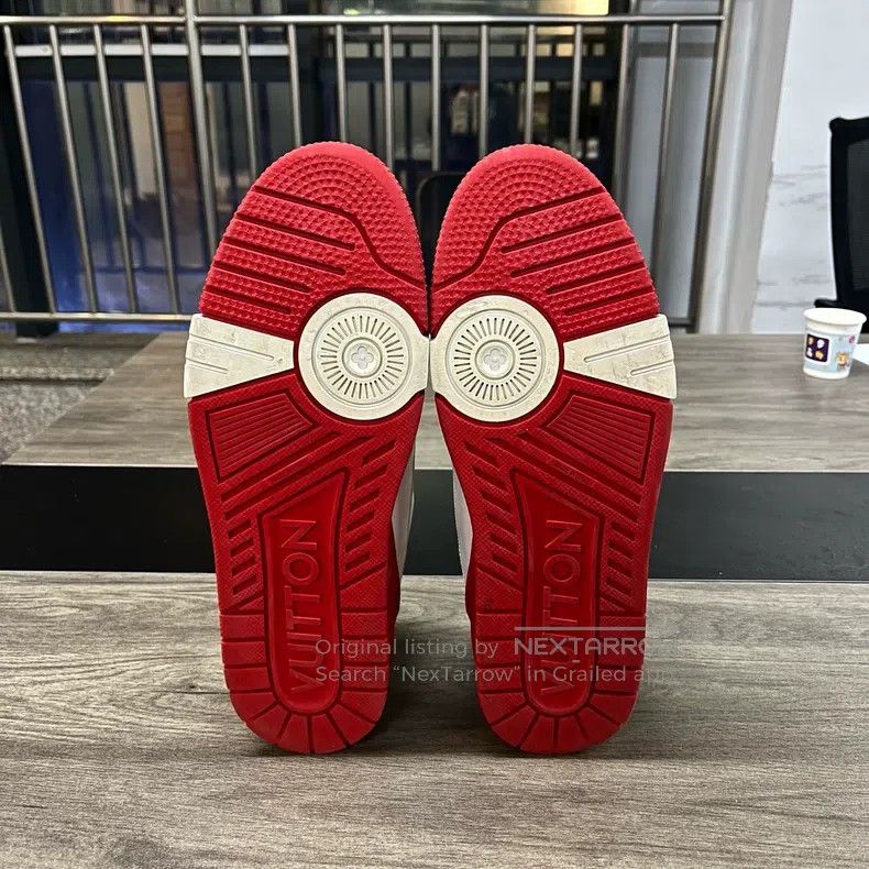 Louis Vuitton Louis Vuitton Trainer white red shoes Size US 9 / EU 42 - 5 Thumbnail
