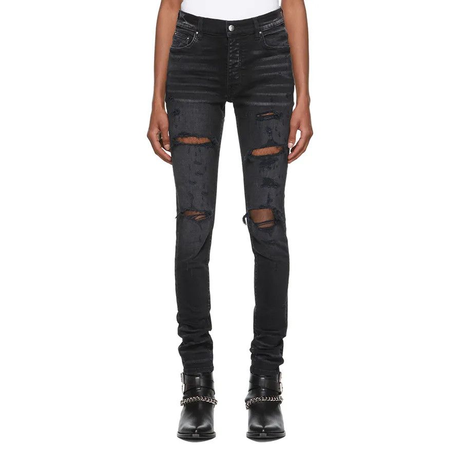 Amiri o1gr1nt0426 Thrasher Plus Jeans in Aged Black Size US 32 / EU 48 - 2 Thumbnail