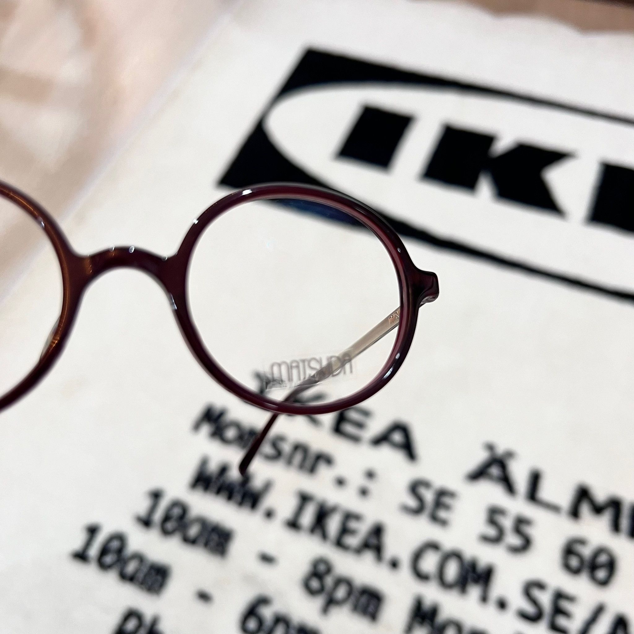 Matsuda Matsuda M2033 Round Eyeglasses in Burgundy / Dirty Red Size ONE SIZE - 6 Thumbnail