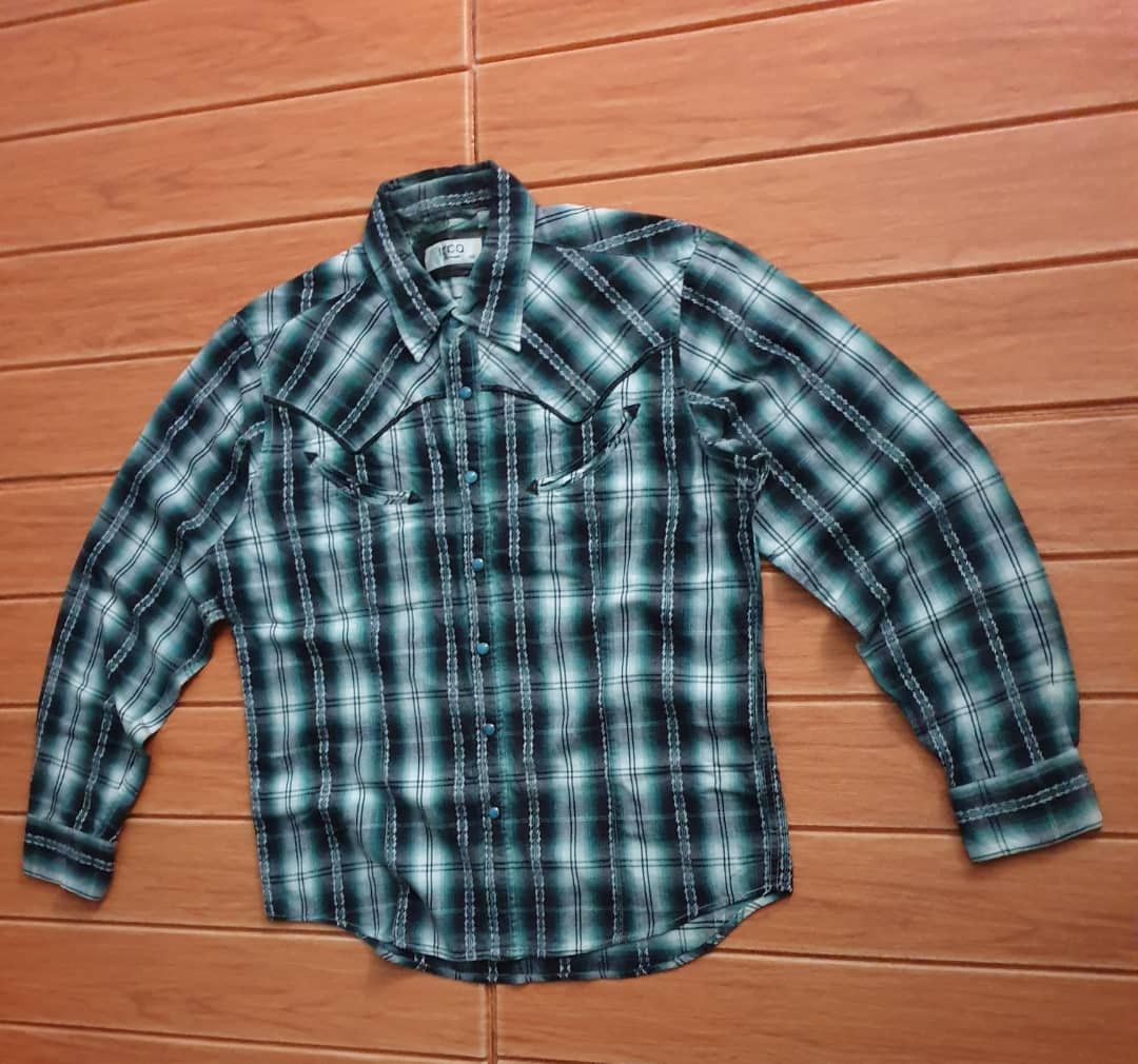 PPFM 💥Ikka checkered smile pocket western shirt Size US L / EU 52-54 / 3 - 8 Thumbnail
