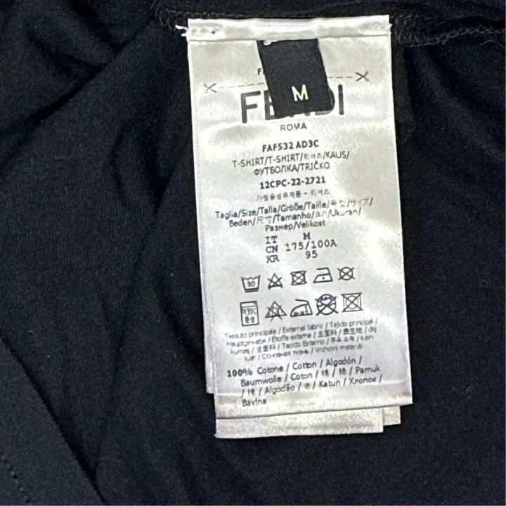 Fendi Fendi Logo Print Casual Black T-Shirt -2507 Size US M / EU 48-50 / 2 - 3 Thumbnail