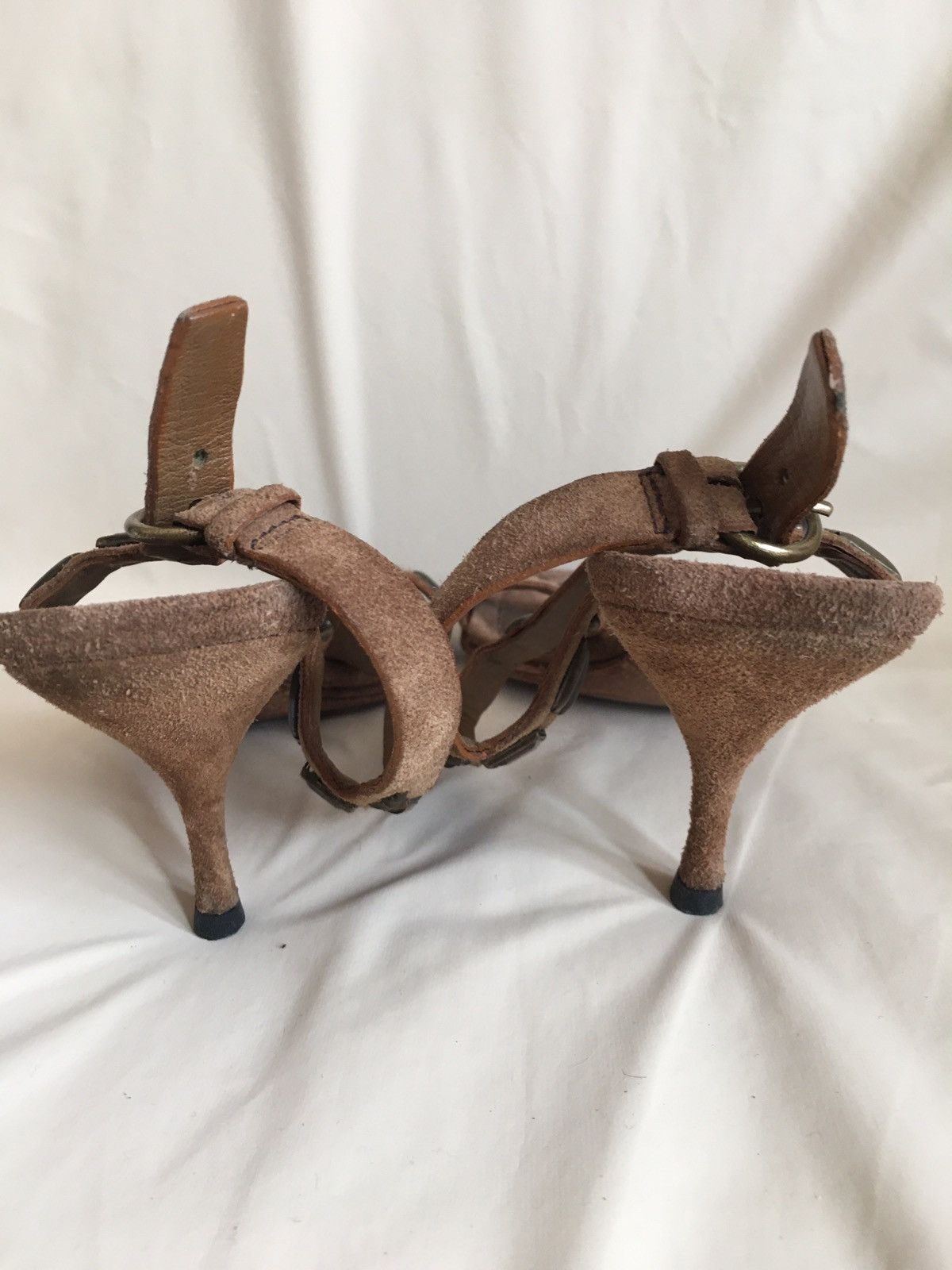 Miu Miu MIU MIU Brown Suede Rhinestones Heels Sandals EU 38 Size US 8 / IT 38 - 3 Thumbnail