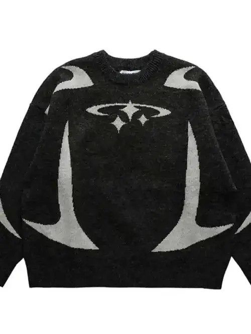 Japanese Brand × Vintage Y2K Stars Graphic Sweater Unisex Size US L / EU 52-54 / 3 - 4 Thumbnail