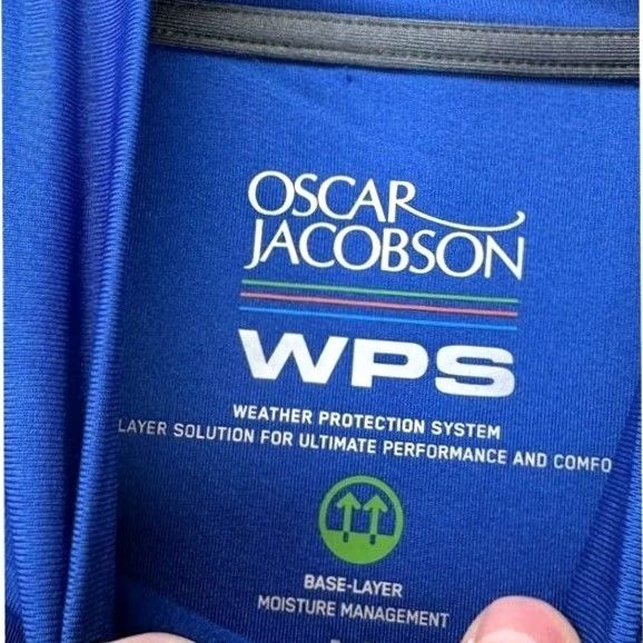 Oscar Jacobson VINTAGE Oscar Jacobson Shirt Mens Medium Blue WPS Ron Thermal Turtleneck Pullover Golf Size US M / EU 48-50 / 2 - 5 Thumbnail