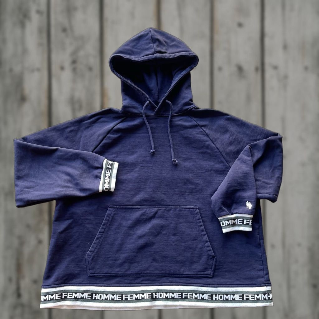 Vintage Homme Femme Hoodie Mens Large Blue Heavyweight Pullover Streetwear Hip Hop Size US L / EU 52-54 / 3 - 1 Thumbnail