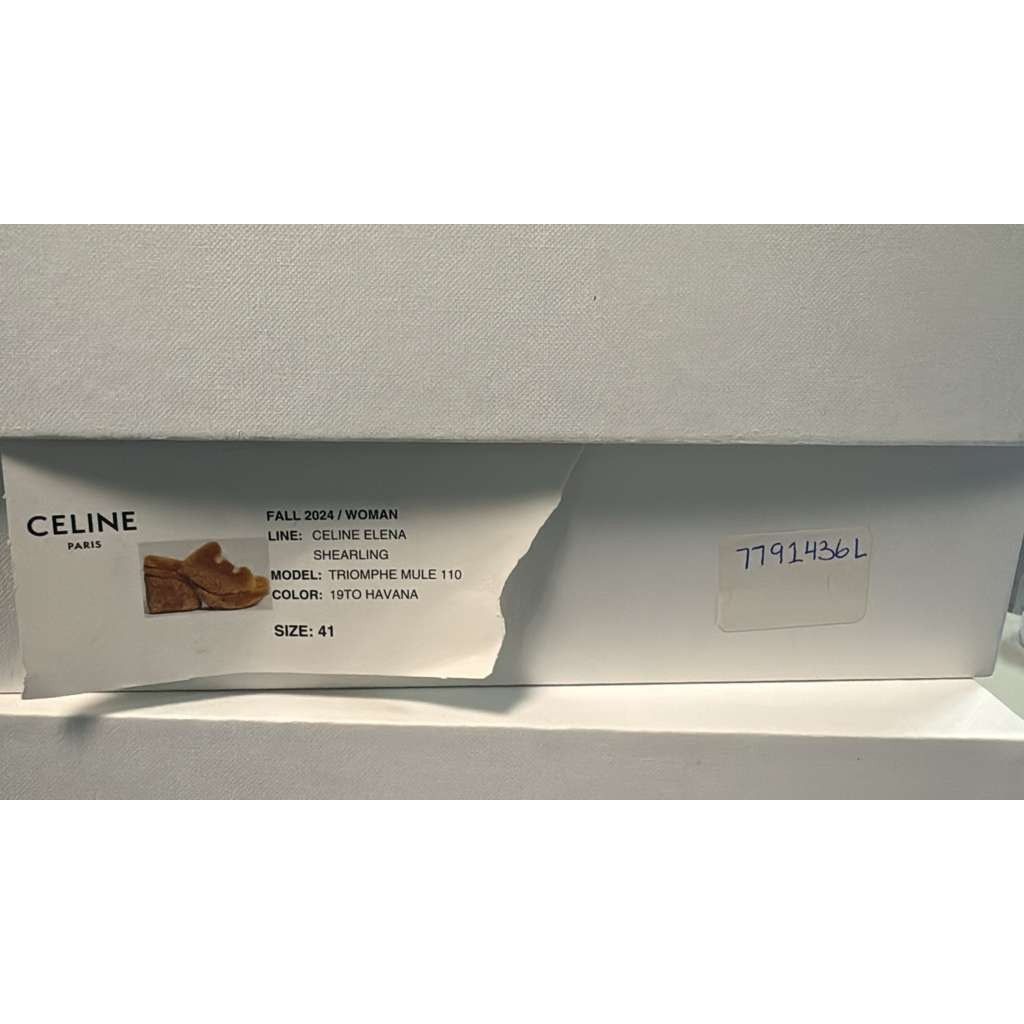 Celine o1rshd1 Elena Mule in Shearling Slide slipper sandal Havana Size US 11 / IT 41 - 20 Thumbnail