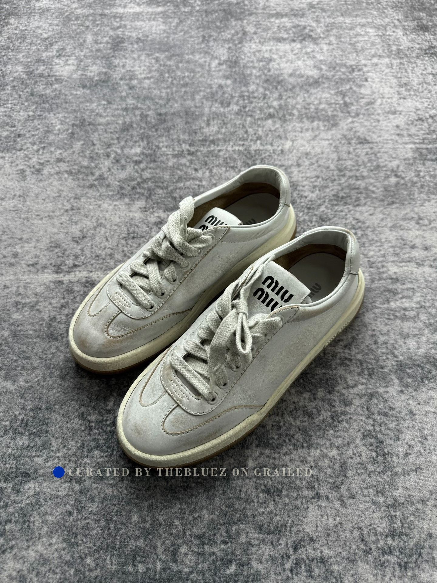 Miu Miu Miu Miu Distressed German Training Shoes Size US 7.5 / IT 37.5 - 1 Thumbnail
