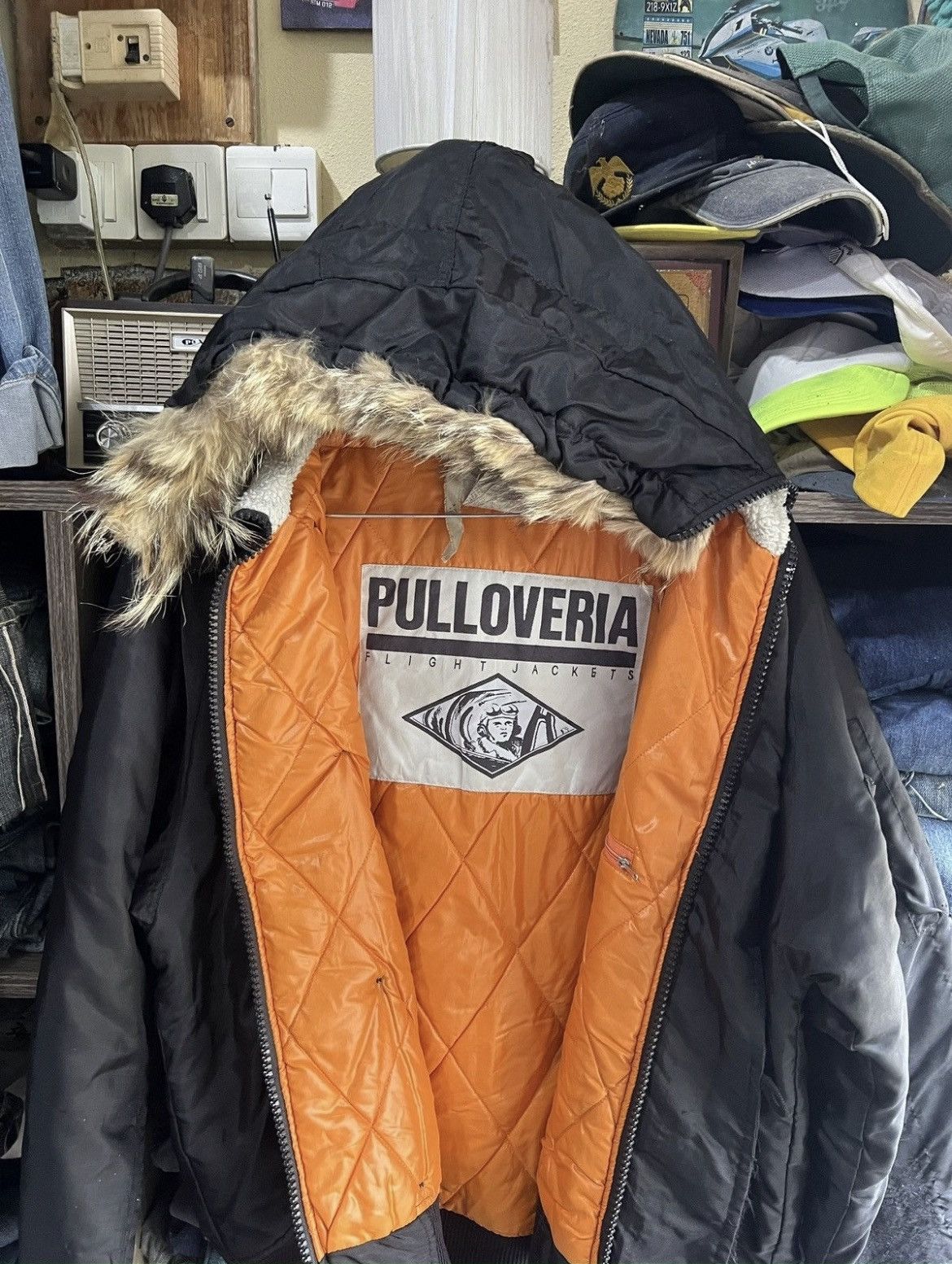 Other 🔥Vintage Pulloveria Flight Jacket With Hoodie Size US L / EU 52-54 / 3 - 4 Thumbnail