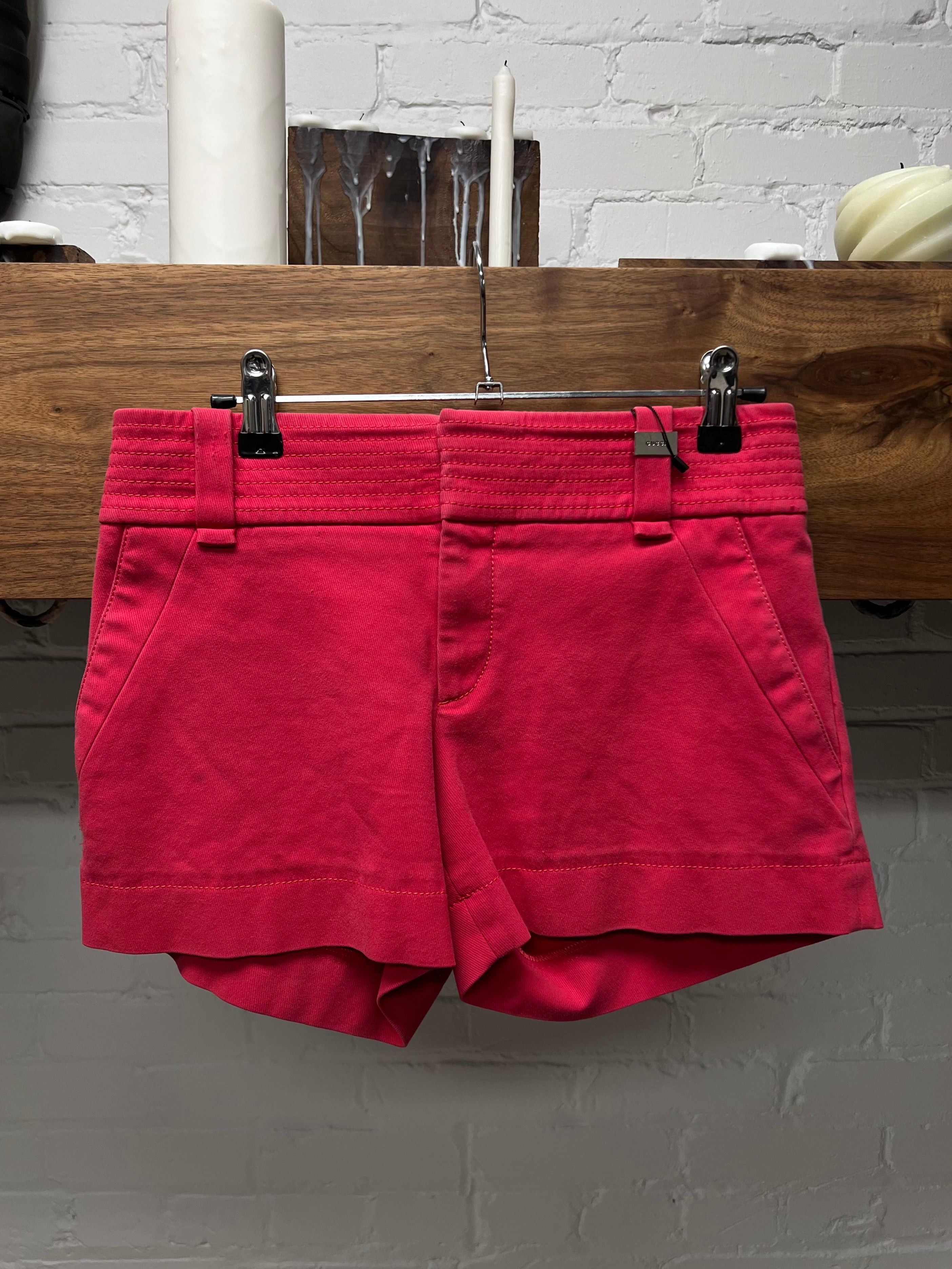 Gucci Late 2000s Gucci Red Denim Mini Shorts Size 28" / US 6 / IT 42 - 1 Thumbnail