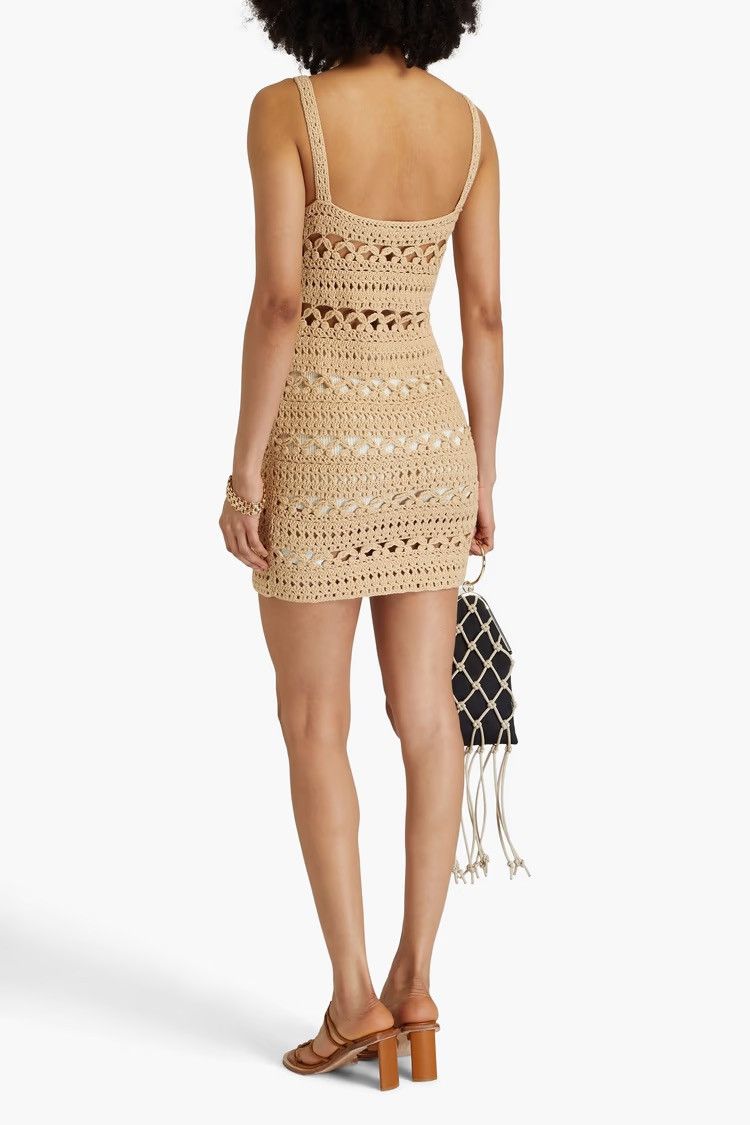 Nanushka NANUSHKA Maressa Crocheted cotton-blend mini Dress Beig M Size M / US 6-8 / IT 42-44 - 2 Thumbnail