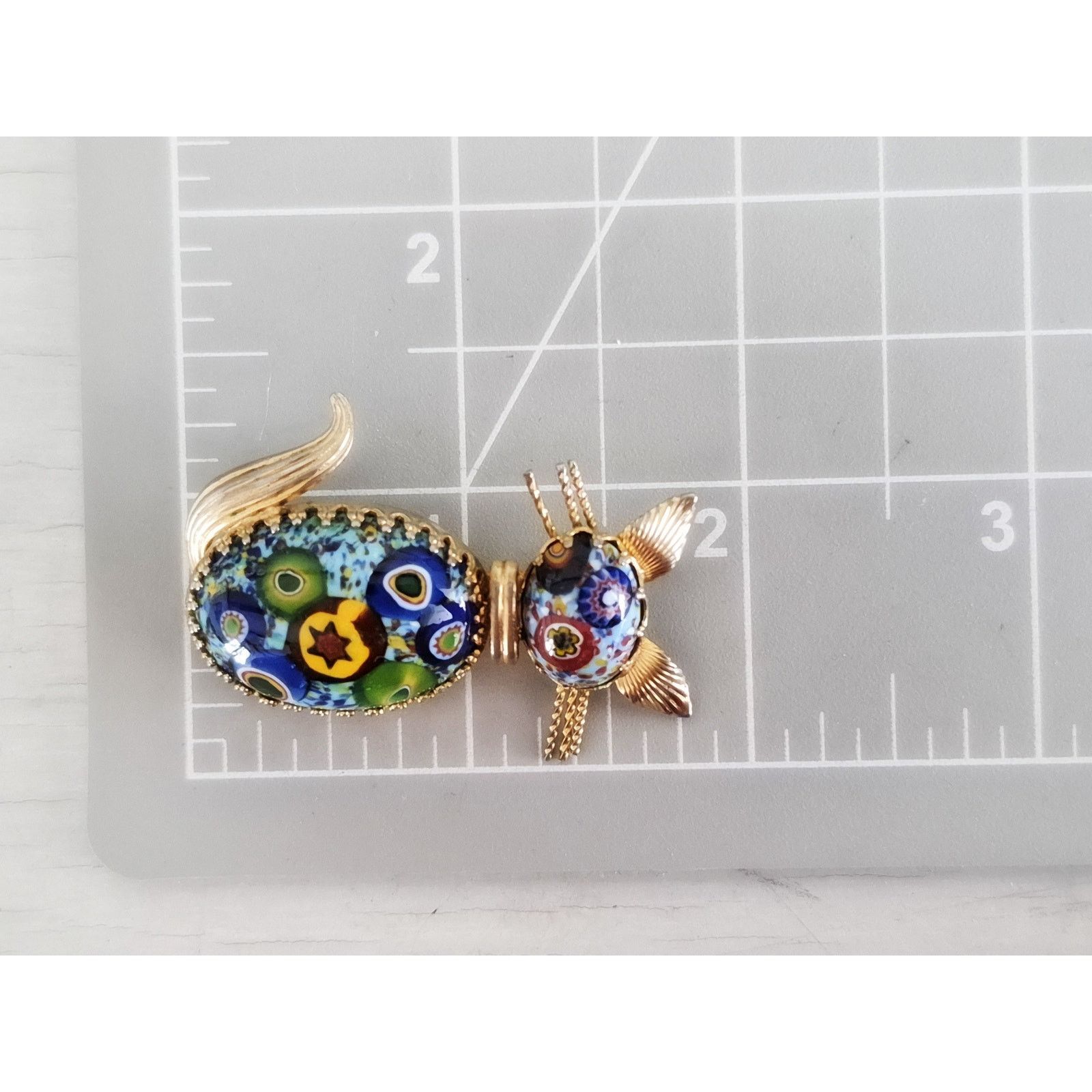 Other Vintage Millefiori Cat Brooch with Deep Blue Background Size ONE SIZE - 5 Thumbnail