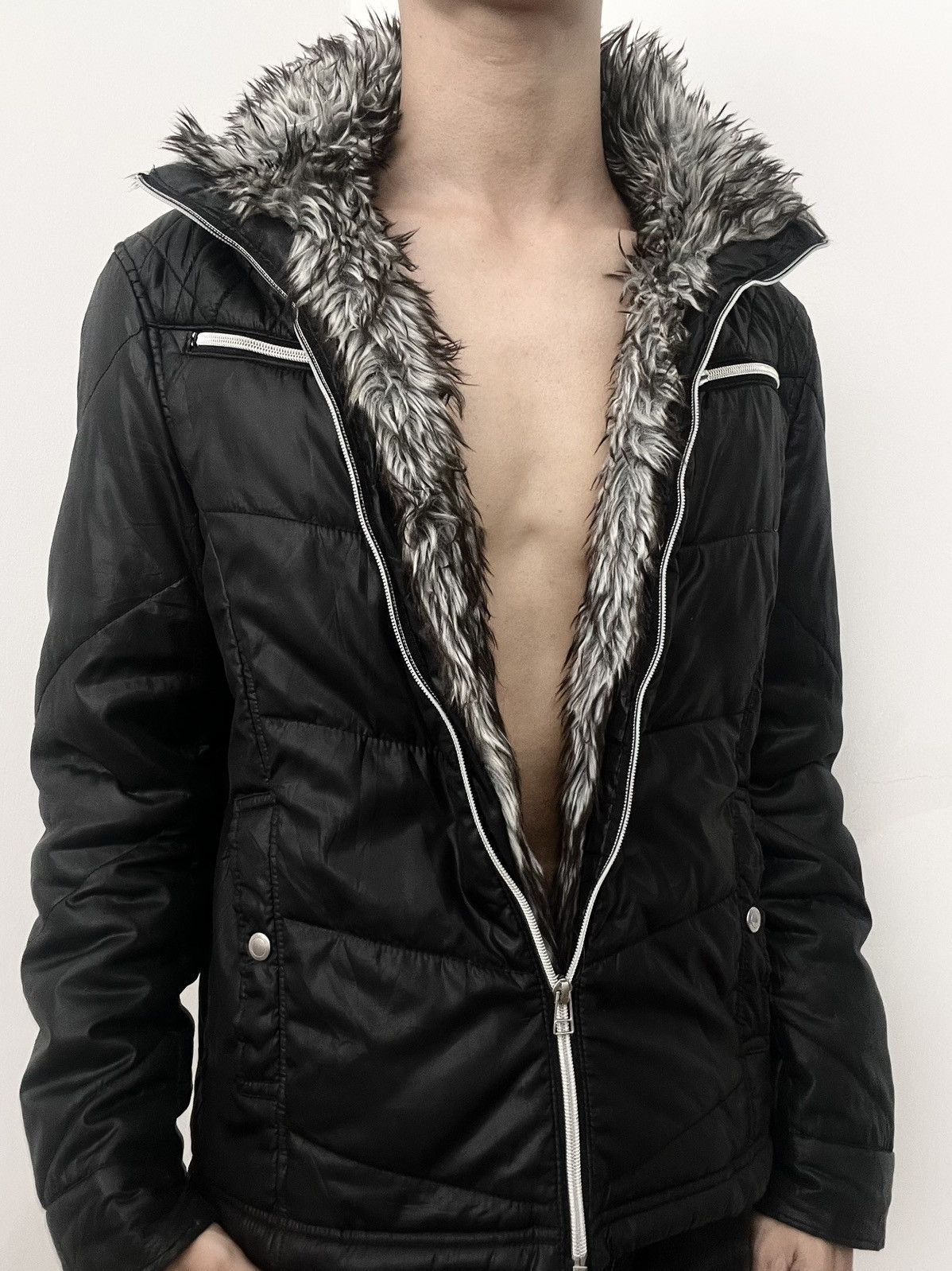 If Six Was Nine 2000s Spinash Avant-garde Fur Puffer Jacket Size US L / EU 52-54 / 3 - 4 Thumbnail