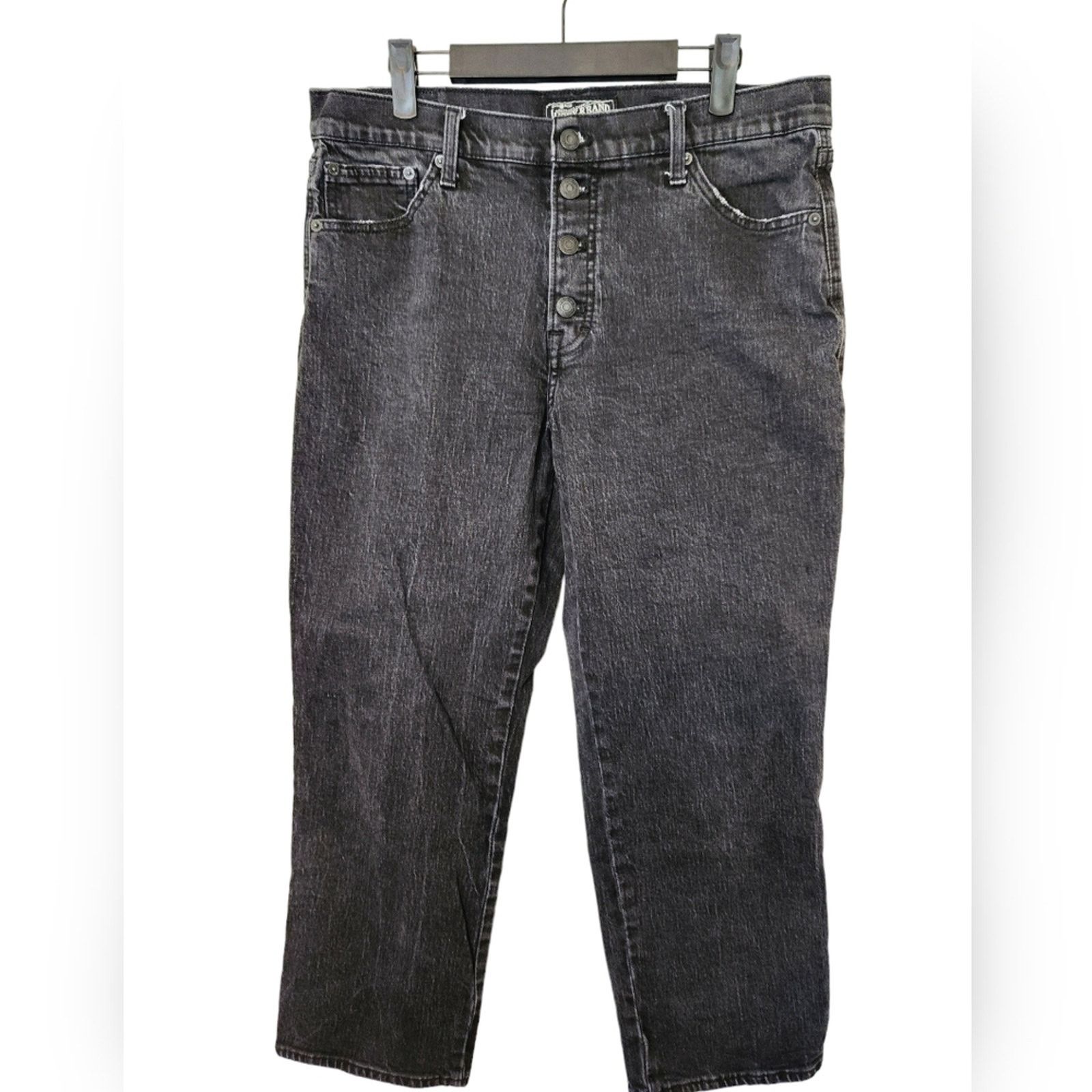 Lucky Brand Lucky Brand Authentic Straight Crop Jeans 12/31 black wash Size 30" / US 8 / IT 44 - 4 Thumbnail