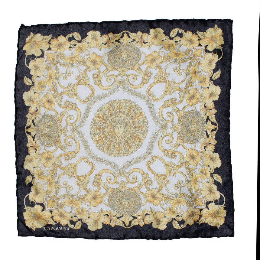 Versace Versace, pocket square with baroc print Size ONE SIZE - 2 Thumbnail