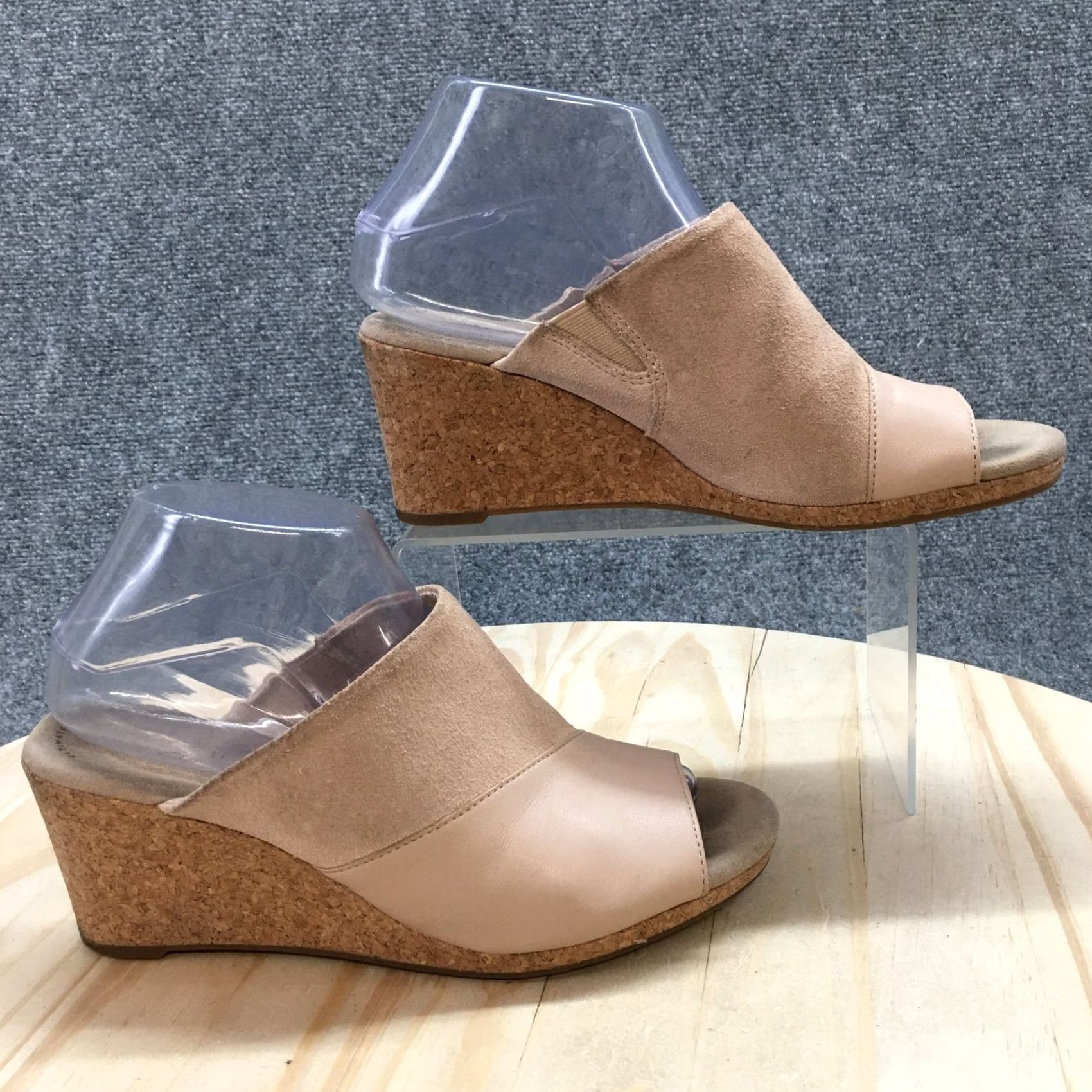 Clarks Clarks Lafley Wave Slide Sandal Womens 8.5 M Brown Suede Slip On Wedge Casual Shoes Size US 9 / IT 39 - 2 Thumbnail