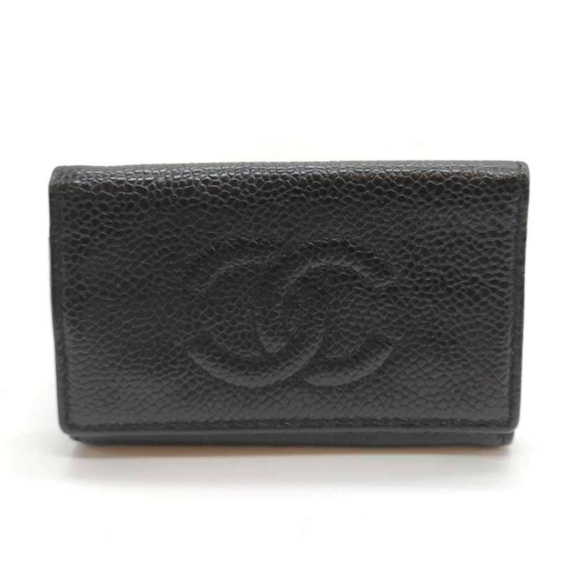Chanel CHANEL 6-ring key case in caviar leather, black with Coco mark Size ONE SIZE - 1 Thumbnail