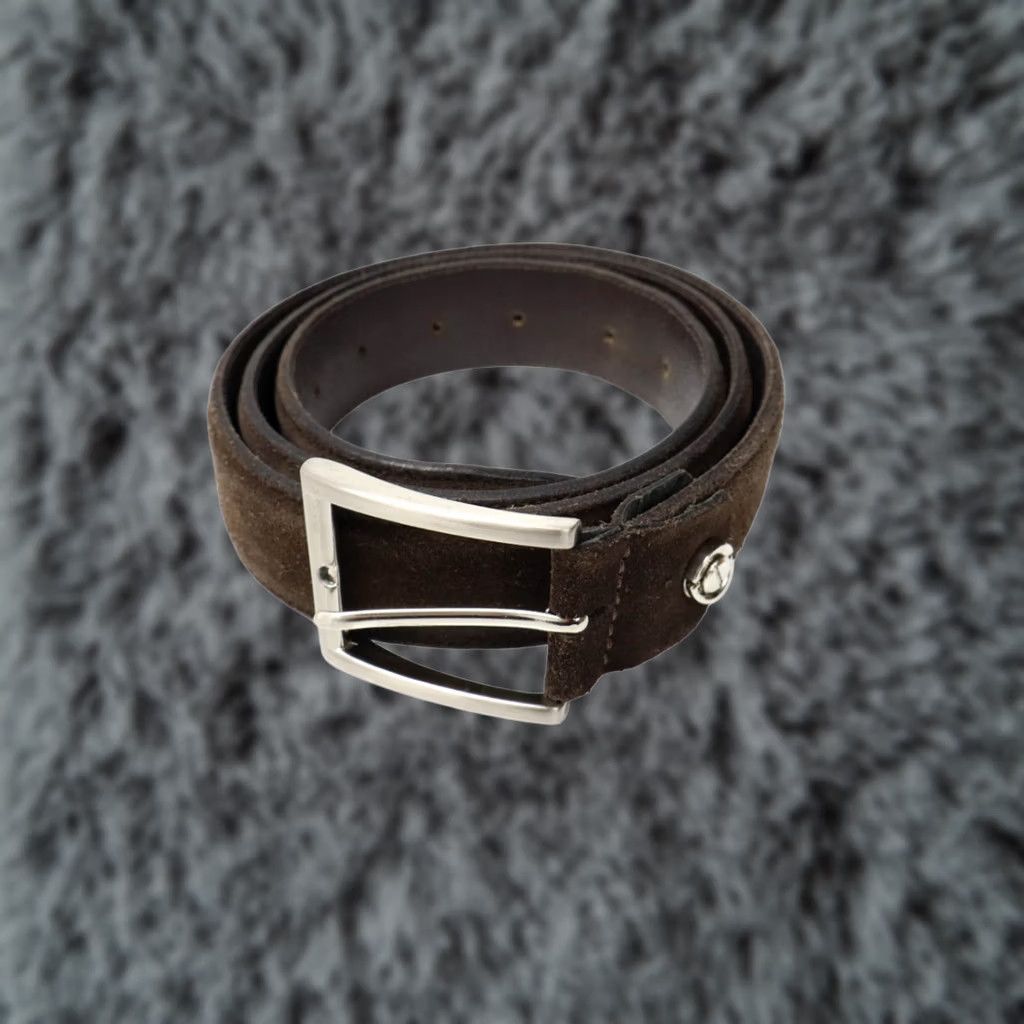 Suitsupply Suitsupply Belt Men 105/42 Real Leather Suede Look Square Buckle Brown Belt Size ONE SIZE - 1 Thumbnail