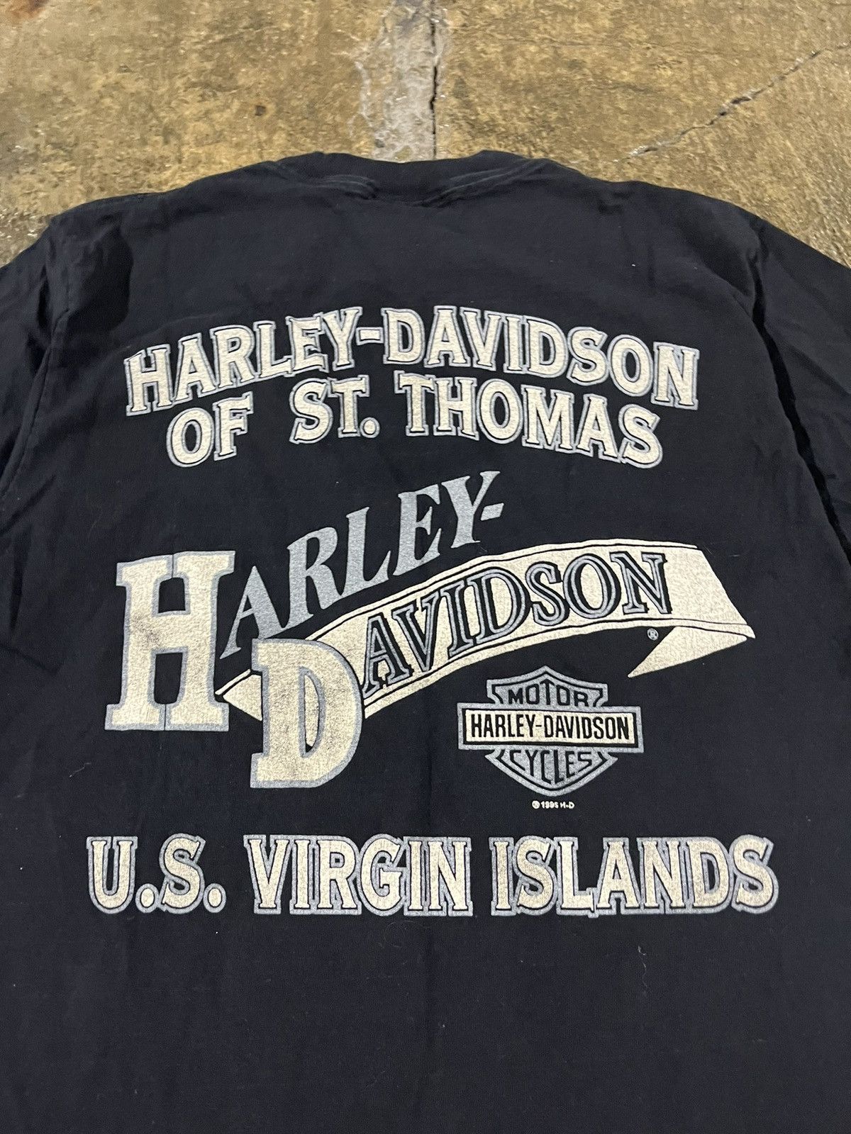 Harley Davidson × Vintage Crazy Vintage 90s Harley Davidson Flames Engine Biker Tee Size US M / EU 48-50 / 2 - 8 Thumbnail