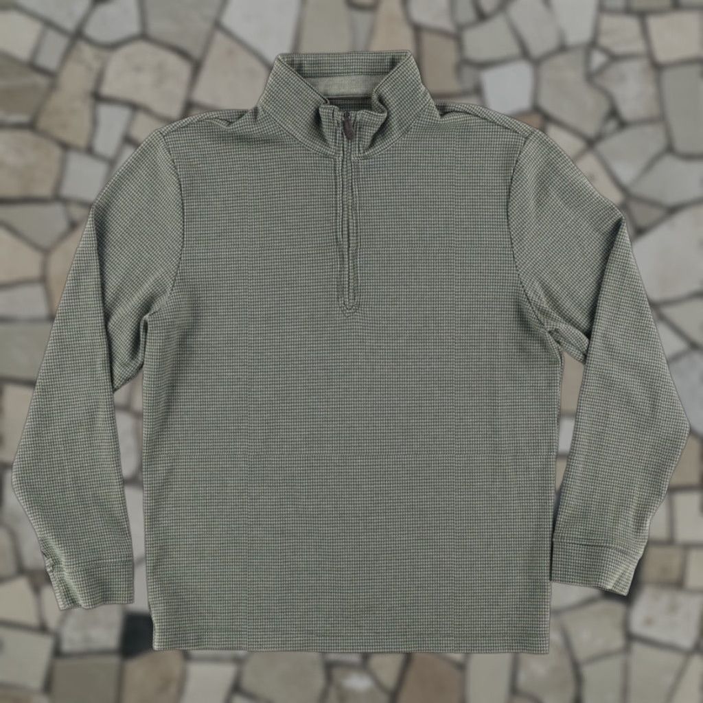 Vineyard Vines Vineyard Vines Bluffs 1/4 Zip Stretch Mock Long Sleeve Sweater Green Men's M Shirt Size US M / EU 48-50 / 2 - 1 Thumbnail