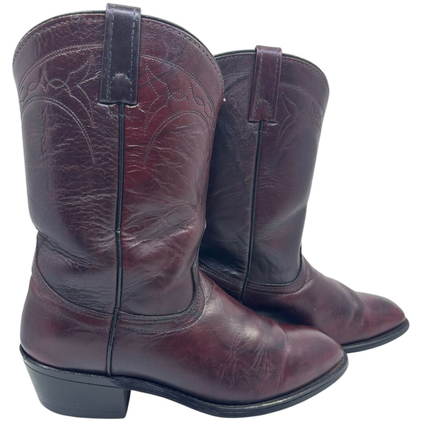 Acme Clothing Vintage Acme Mens Cowboy Burgundy Boots Leather sz. 8.5D Size US 8.5 / EU 41-42 - 4 Thumbnail