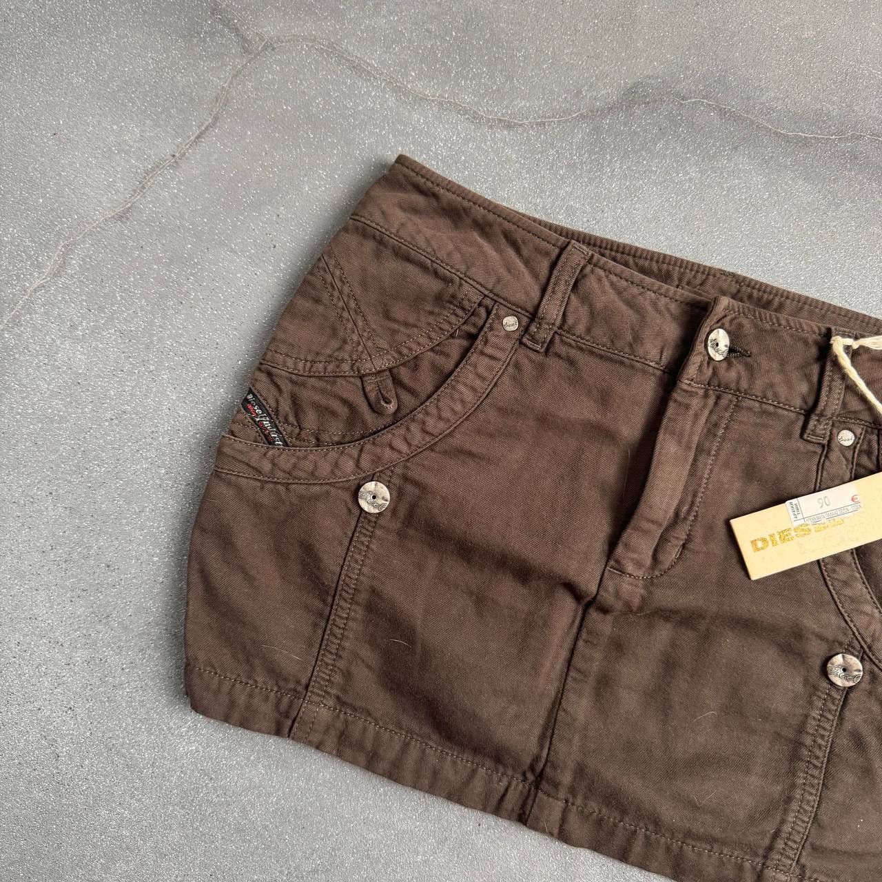 Diesel × Vintage Diesel Vintage Y2K Brown Mini Skirt Size 27" / US 4 / IT 40 - 2 Thumbnail