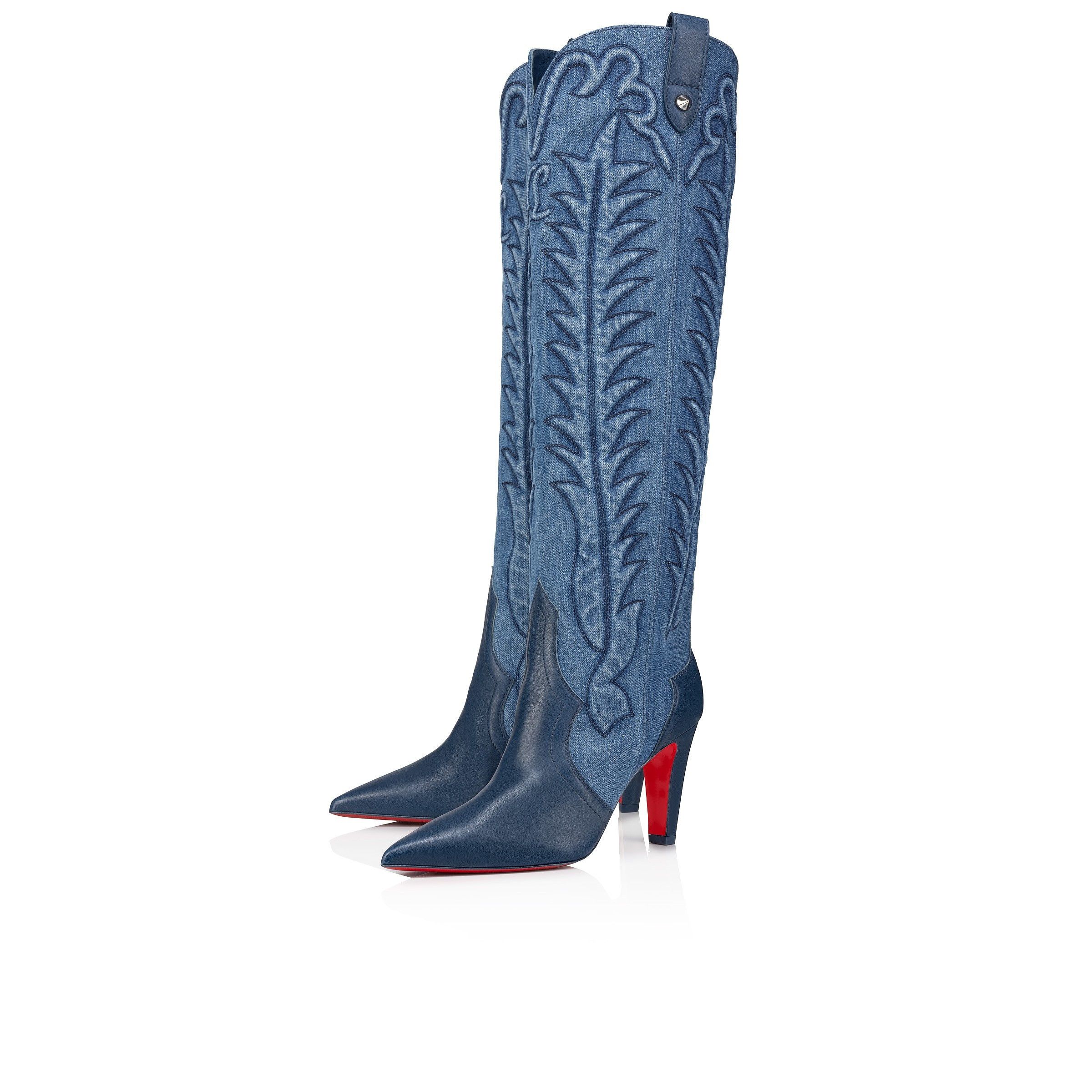 Christian Louboutin Santia Botta 85mm Denim Size US 7 / IT 37 - 1 Thumbnail