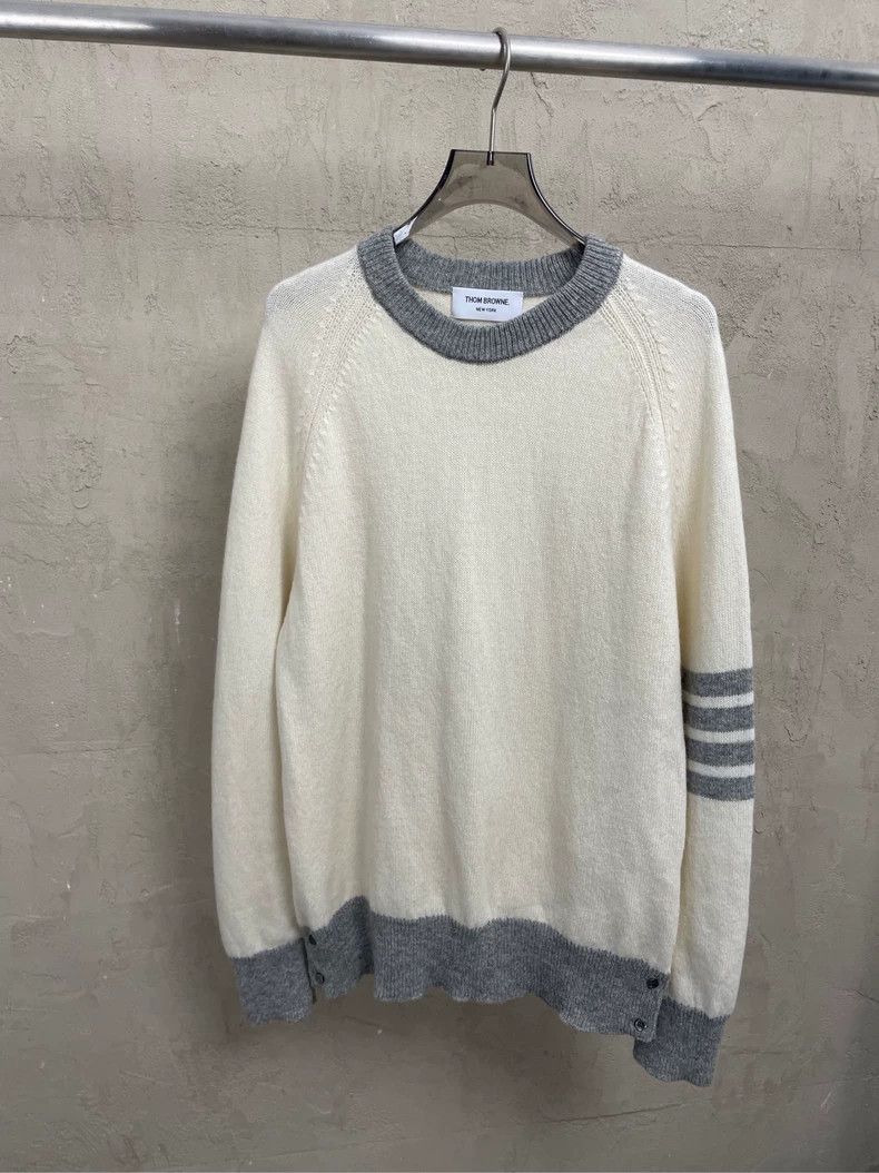 Thom browne Beige four-striped wool sweater 2504-Nextarrow