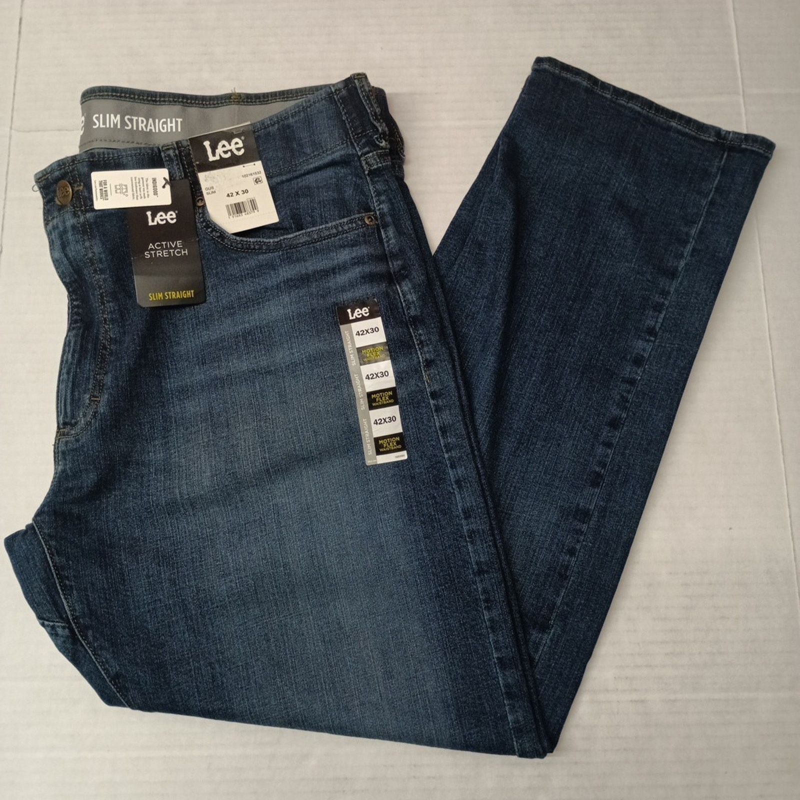 Lee Lee Slim Straight Jeans Men's Size 42x30 Blue Motion Flex Size US 42 / EU 58 - 1 Thumbnail