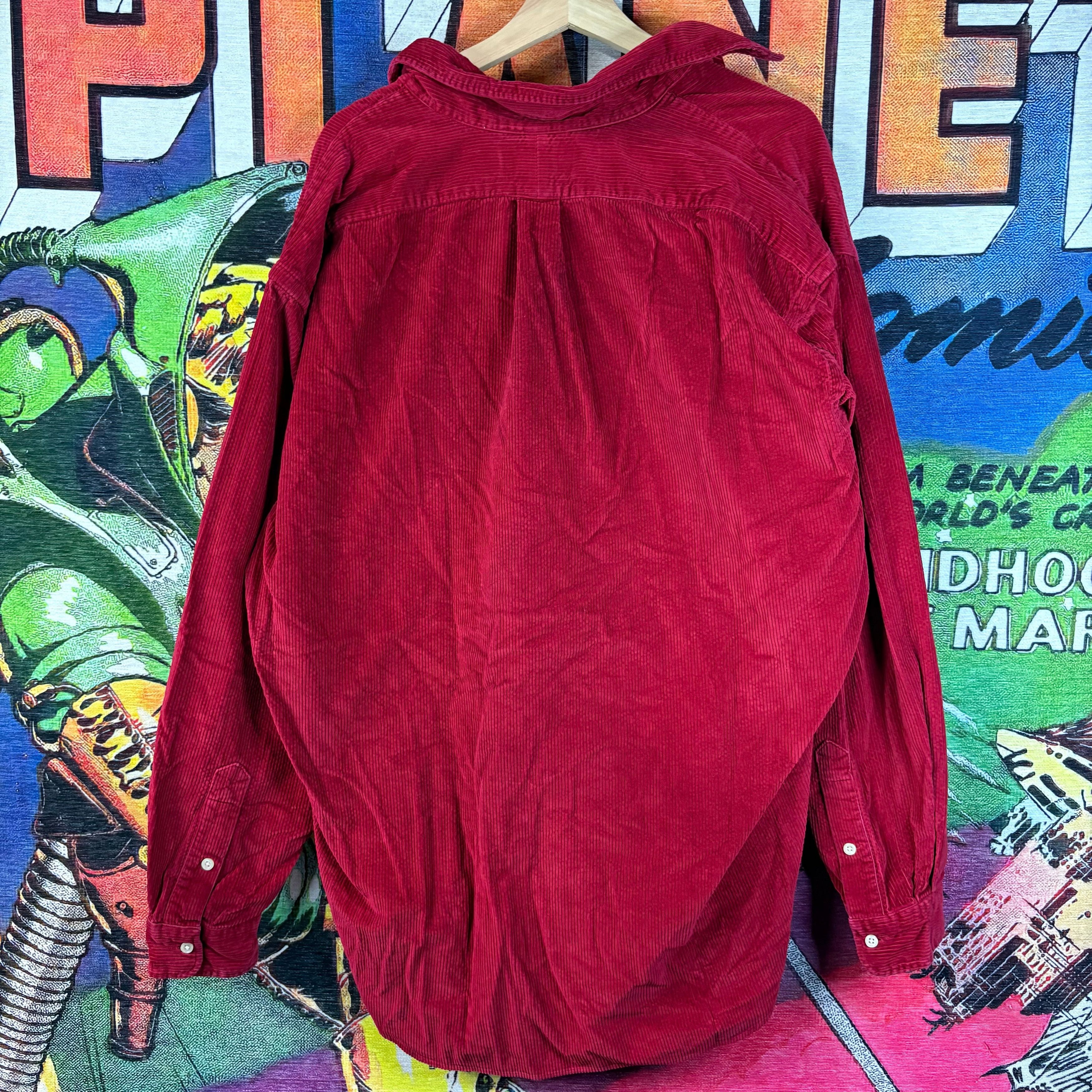 Ralph Lauren Y2K Ralph Lauren Red Corduroy Long Sleeve Button Up Tee Size US L / EU 52-54 / 3 - 3 Thumbnail