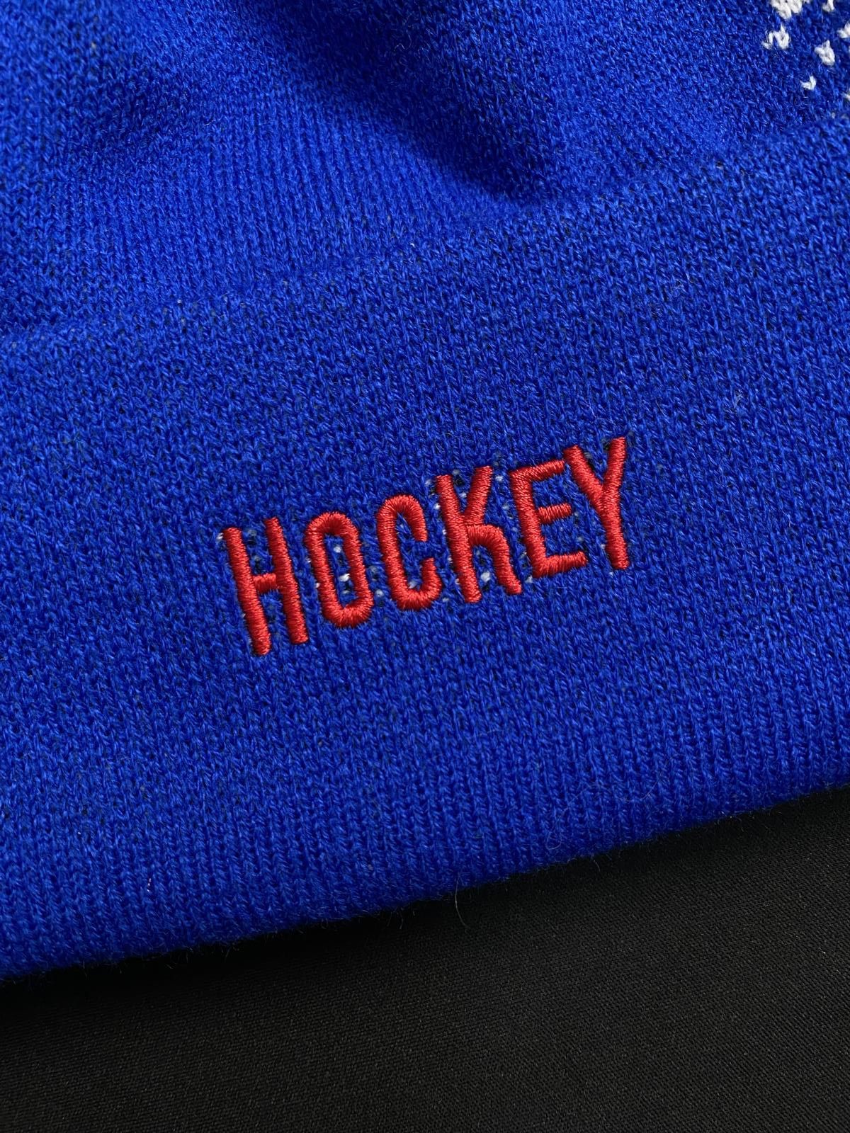 Hockey Skateboards Deadstock Hockey Lightning No Cuff Knit Blue Beanie OS Size ONE SIZE - 3 Thumbnail