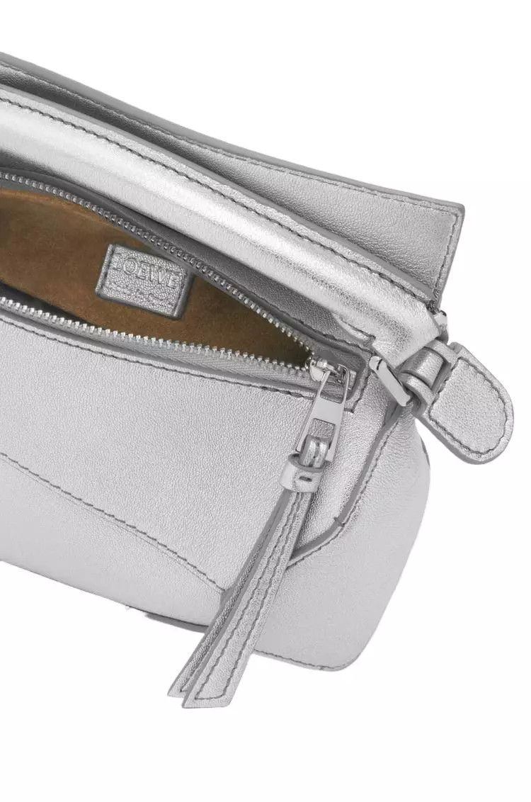 Loewe LOEWE Puzzle Mini Silver Lam Leather Handbag New Auth Size ONE SIZE - 4 Thumbnail