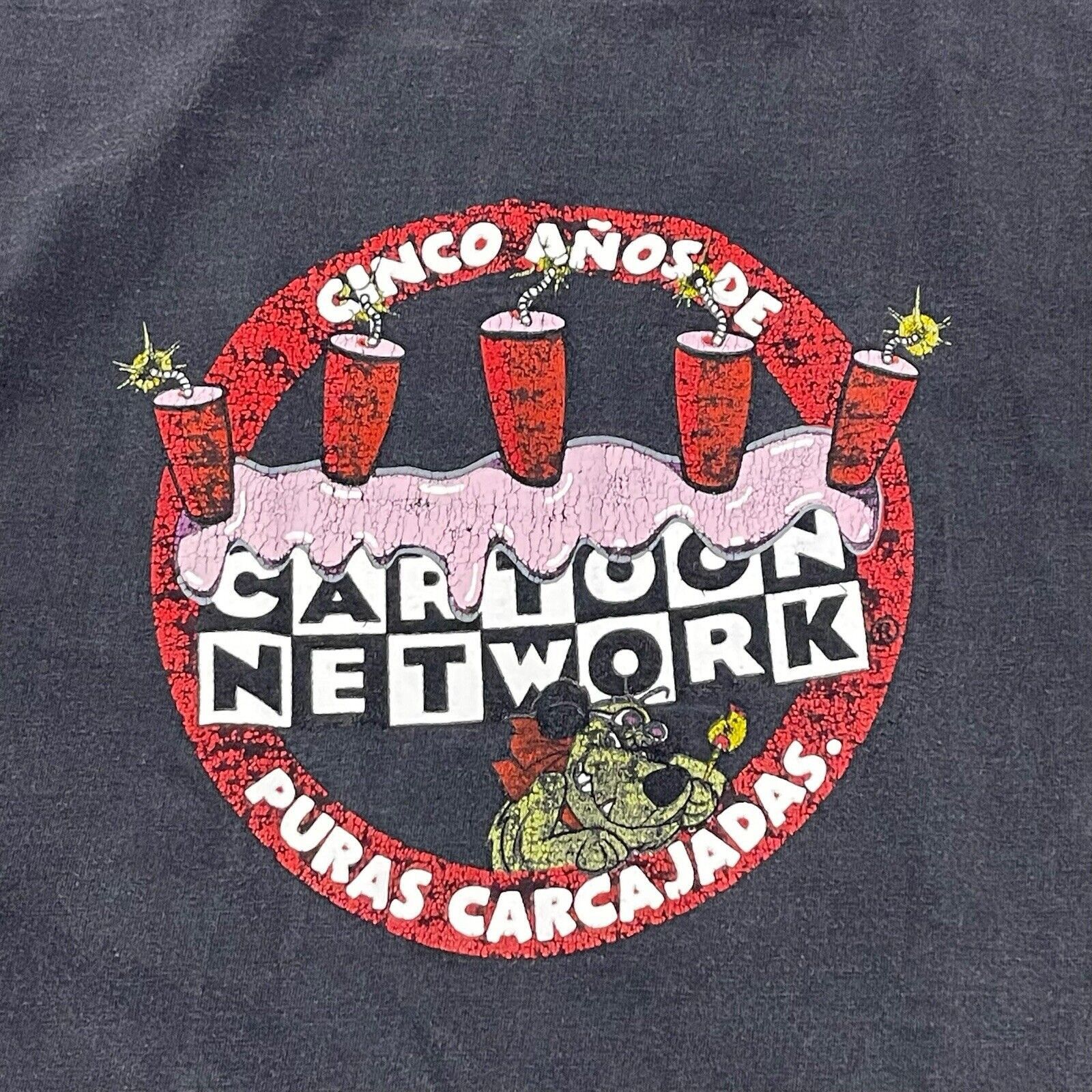 Cartoon Network × Vintage 1997 Cartoon Network Cast & Crew Faded Black T Shirt Rare Size US S / EU 44-46 / 1 - 5 Thumbnail