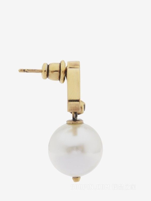 Alexander McQueen o1loc1c0625 Size:OS/Seal Pearl Earrings in Gold Size ONE SIZE - 3 Thumbnail
