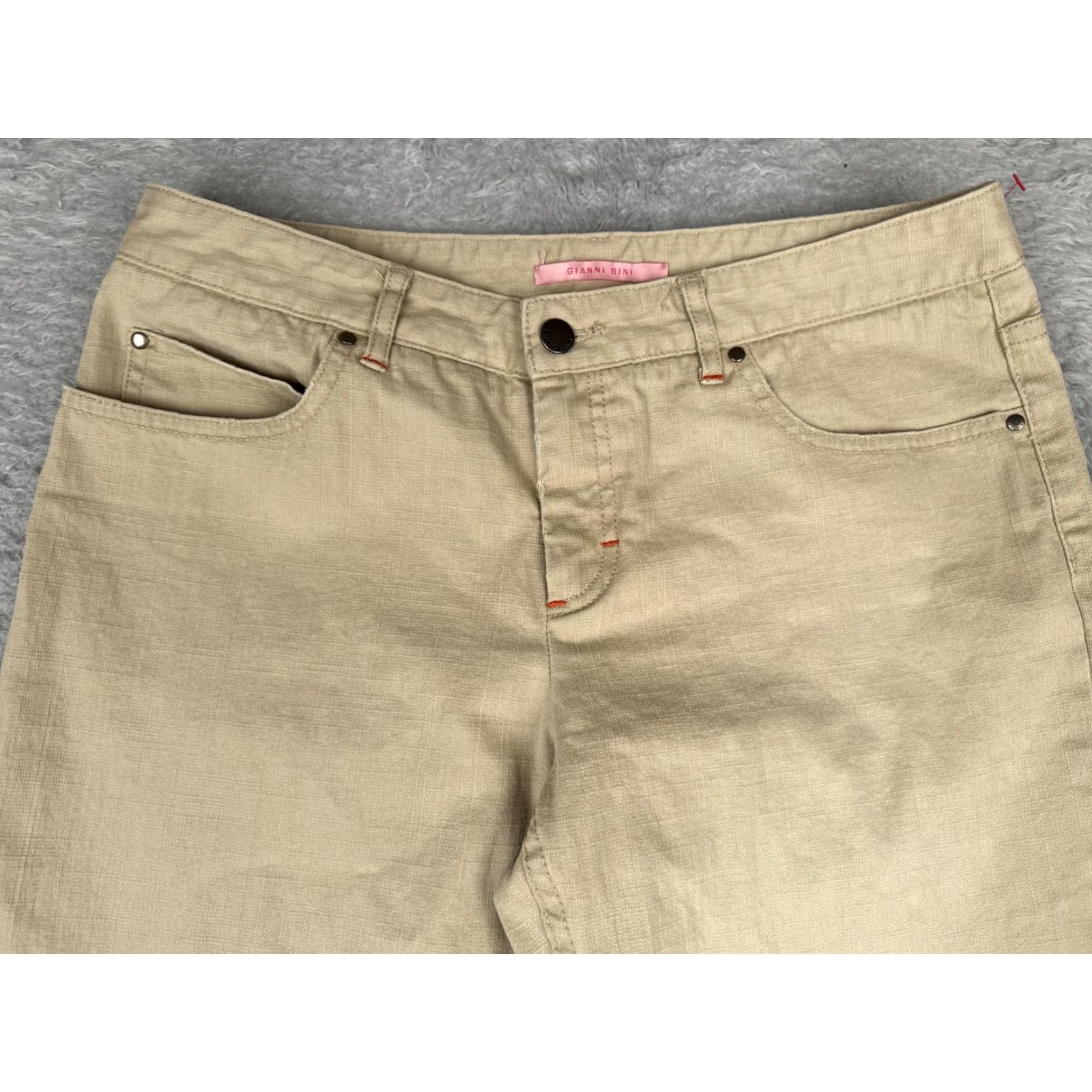 Vintage VINTAGE Gianni Bini Jeans Womens 8 Beige Mid Rise Straight Denim 30x33 Size 30" / US 8 / IT 44 - 4 Thumbnail